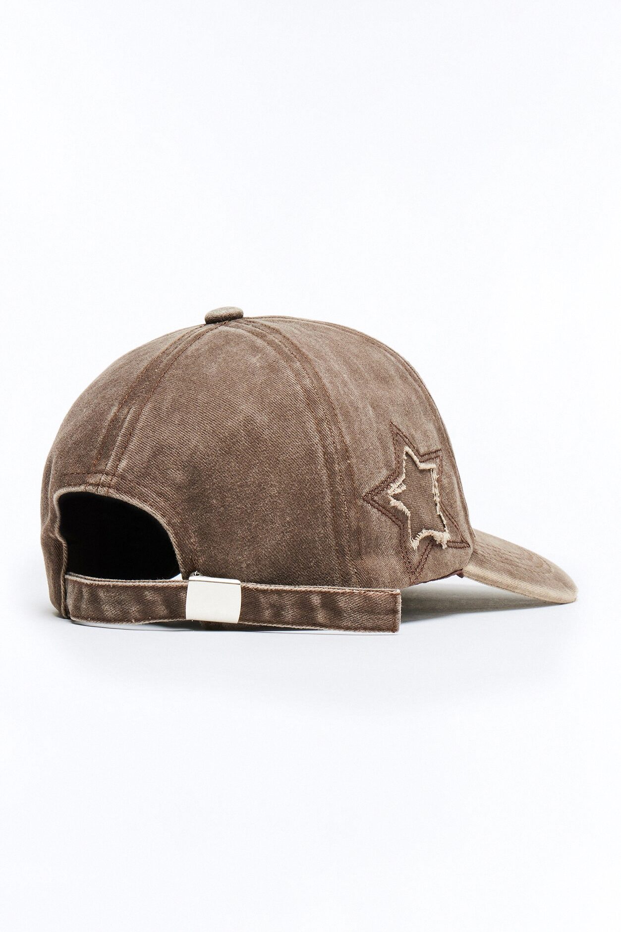 Stars Aligned Distressed Wash Snapback Hat - Brown