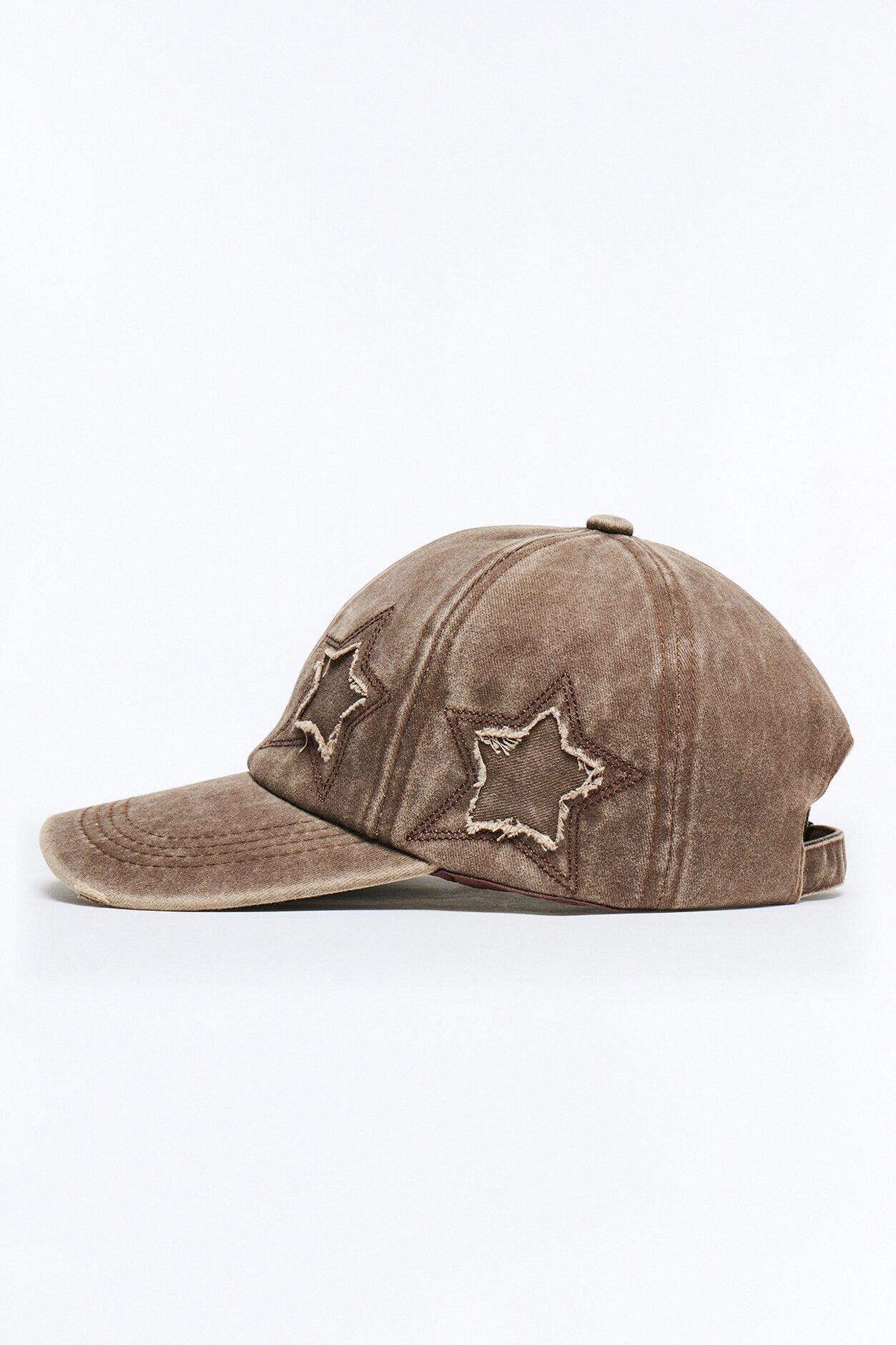 Stars Aligned Distressed Wash Snapback Hat - Brown