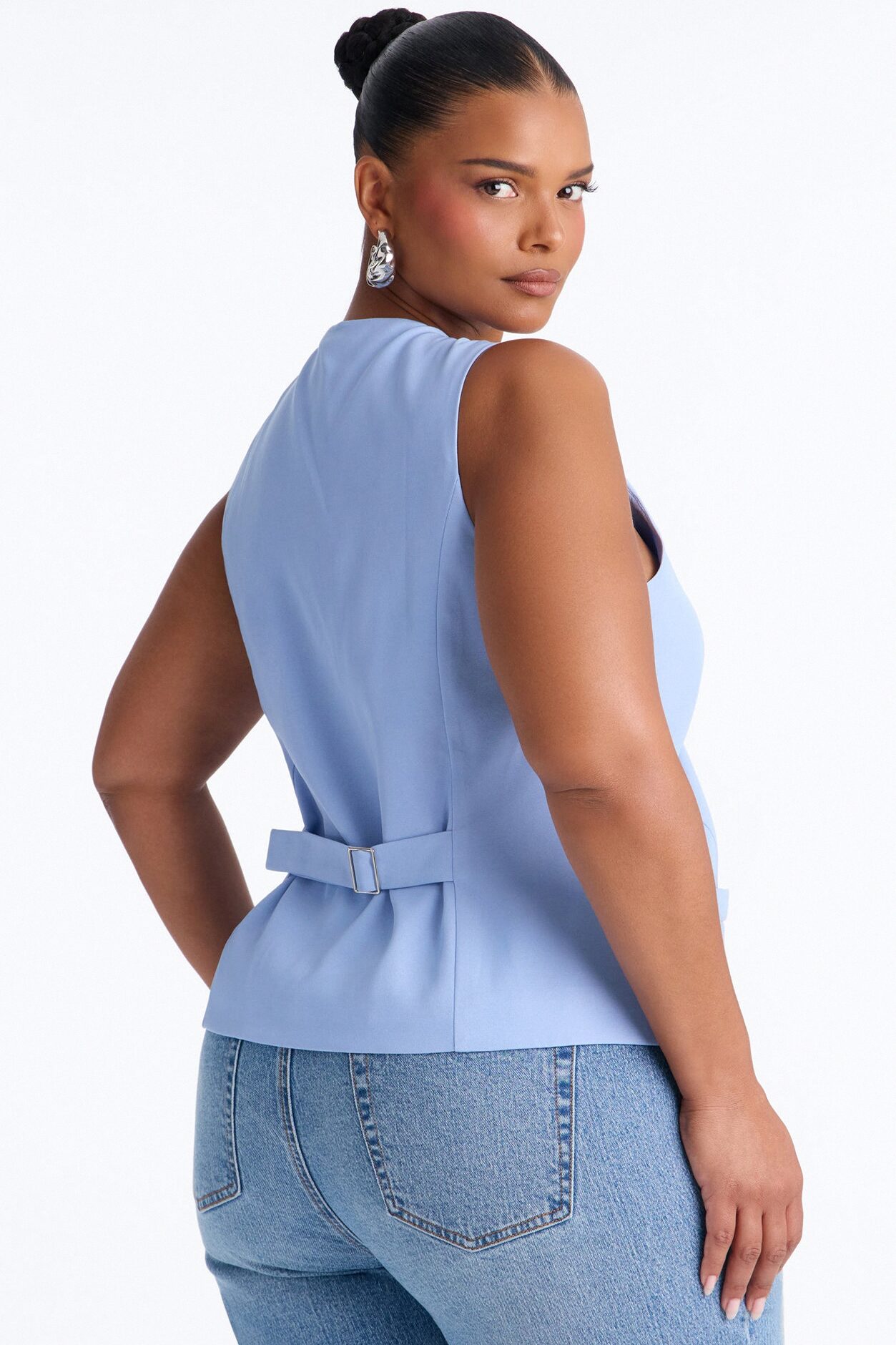 Brooklyn Babe Vest Top - Dusty Blue