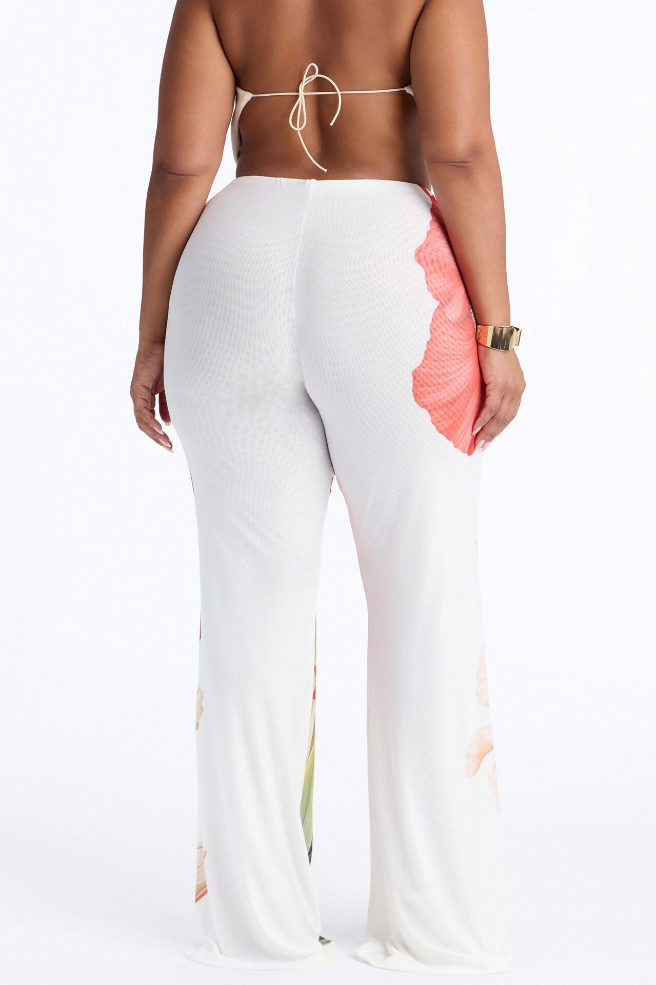 Taylor Double Mesh Skinny Flare Pant - White/combo