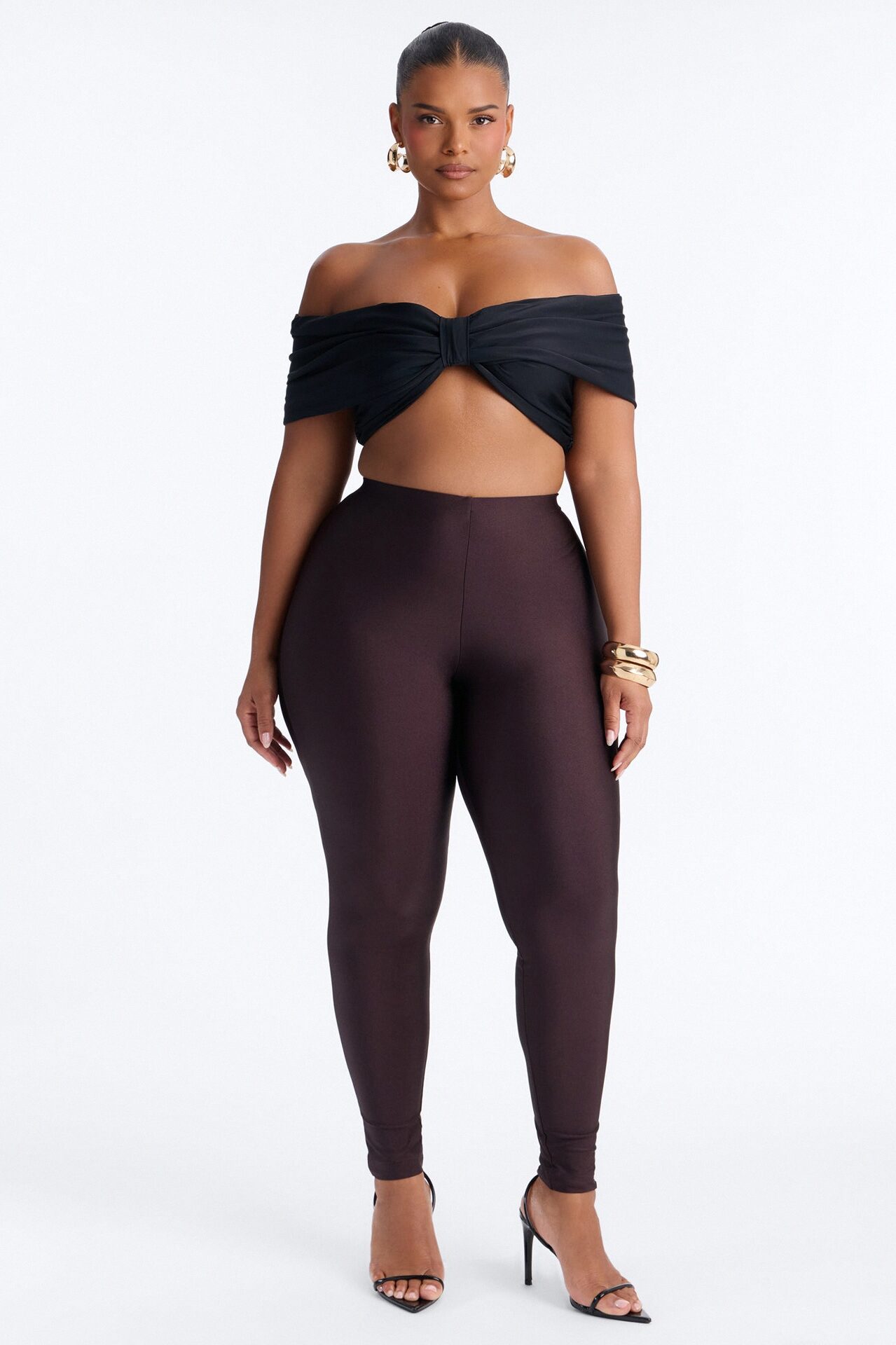 Tricot Low Rise Clean Waistband Legging - Chocolate