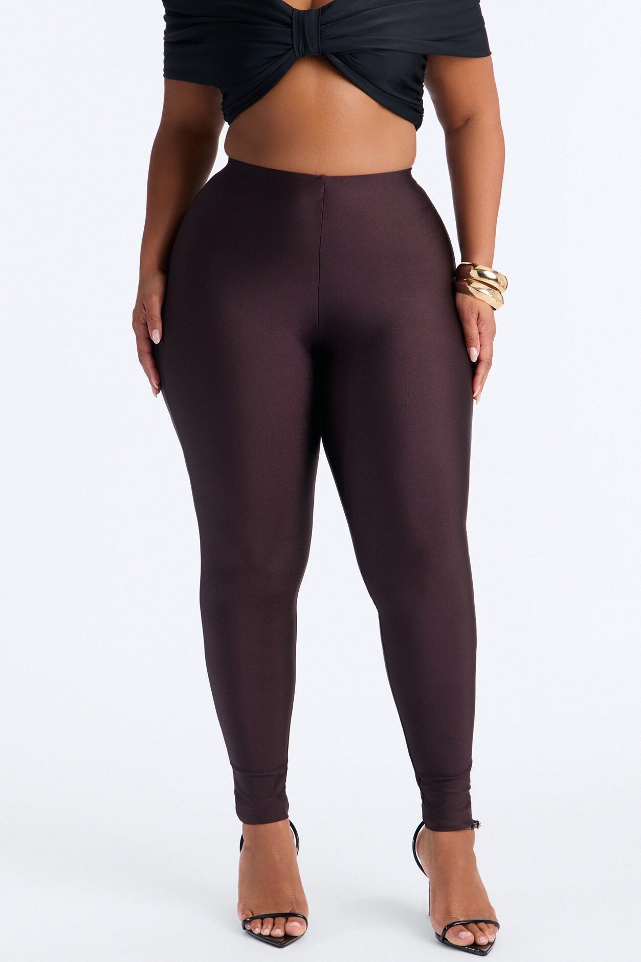 Tricot Low Rise Clean Waistband Legging - Chocolate
