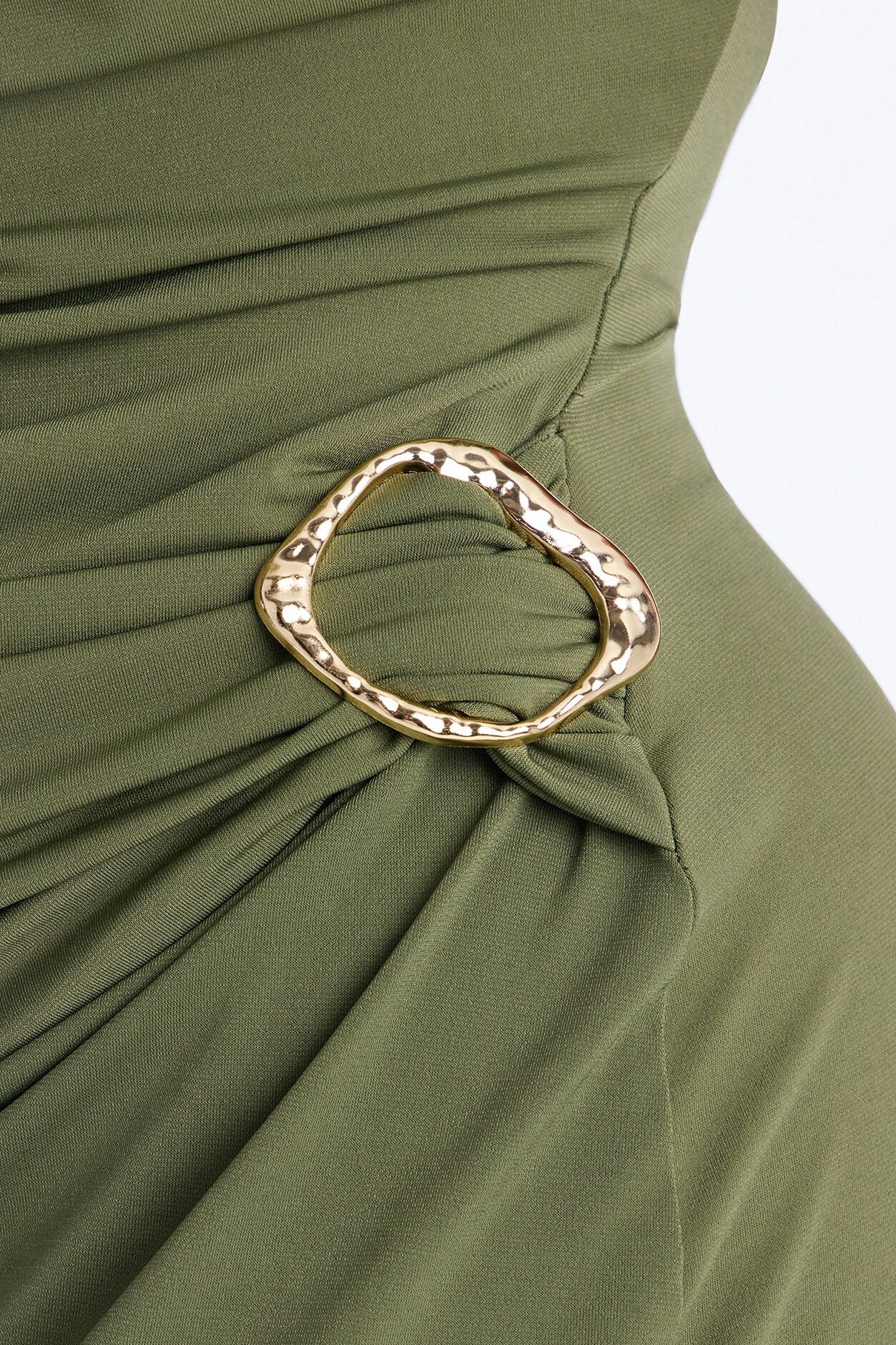 Andi Ruched Midi Dress - Olive