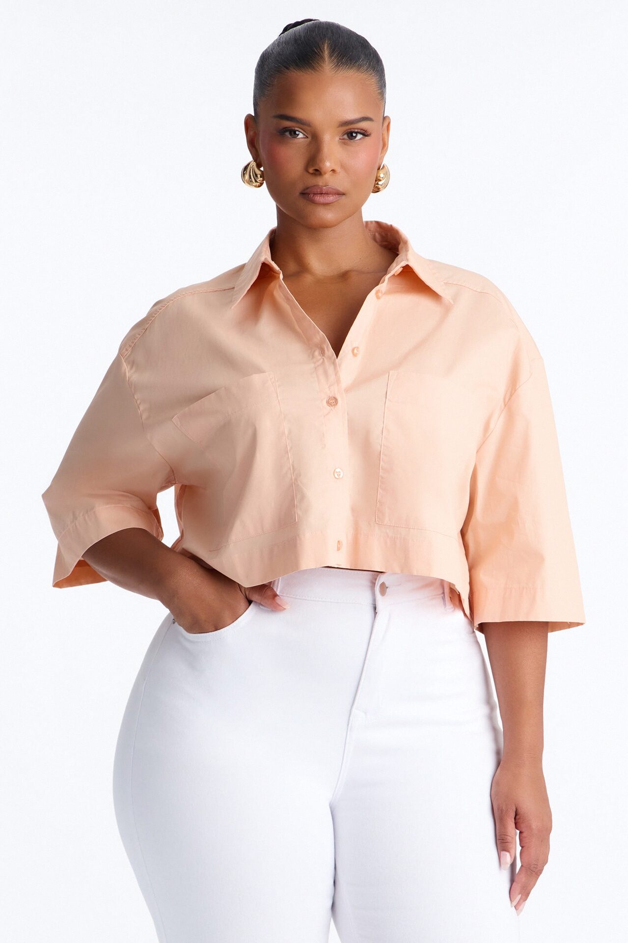 Busy Weekends Poplin Shirt - Peach