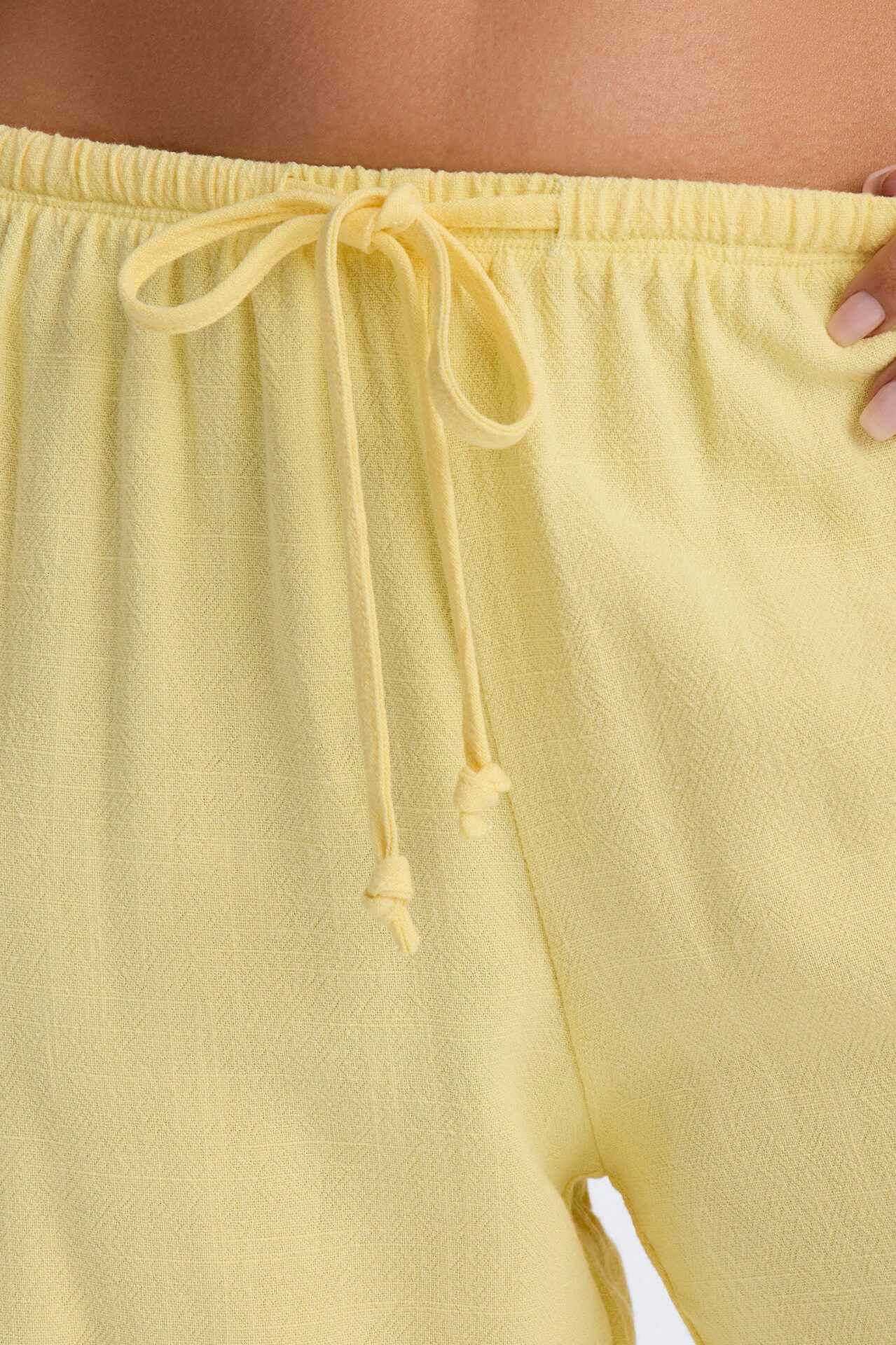 Kienna Low Rise Linen Wide Leg Pant 30″ - Butter Yellow