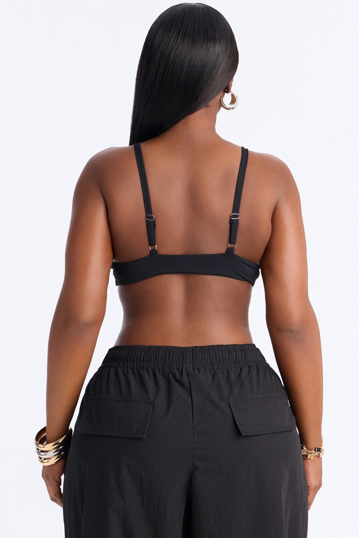 Second Skin Deep V Neck Bra Top - Black