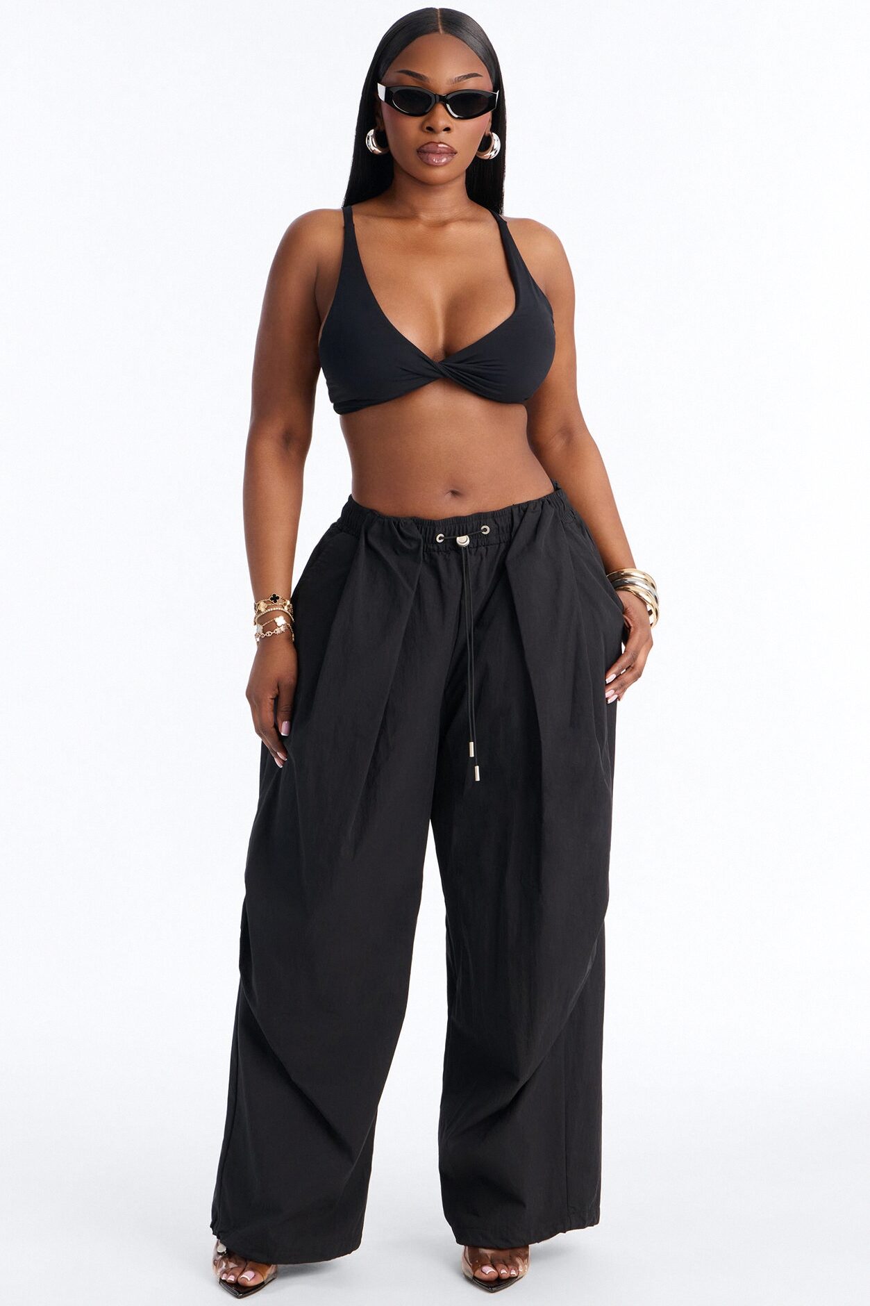 Second Skin Deep V Neck Bra Top - Black