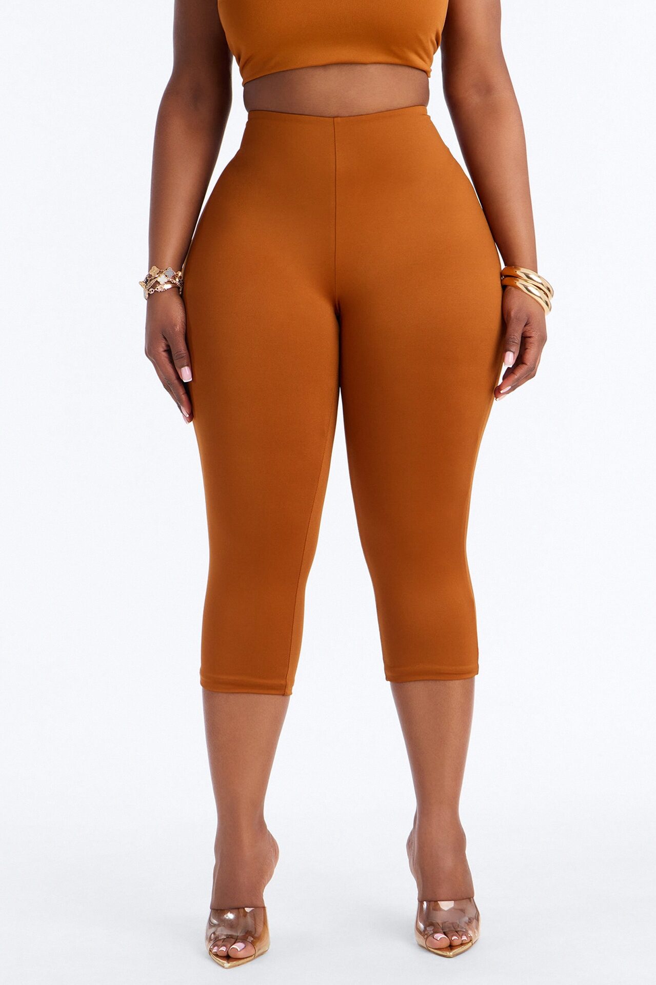 Contour Double Lined Capri Pant - Copper