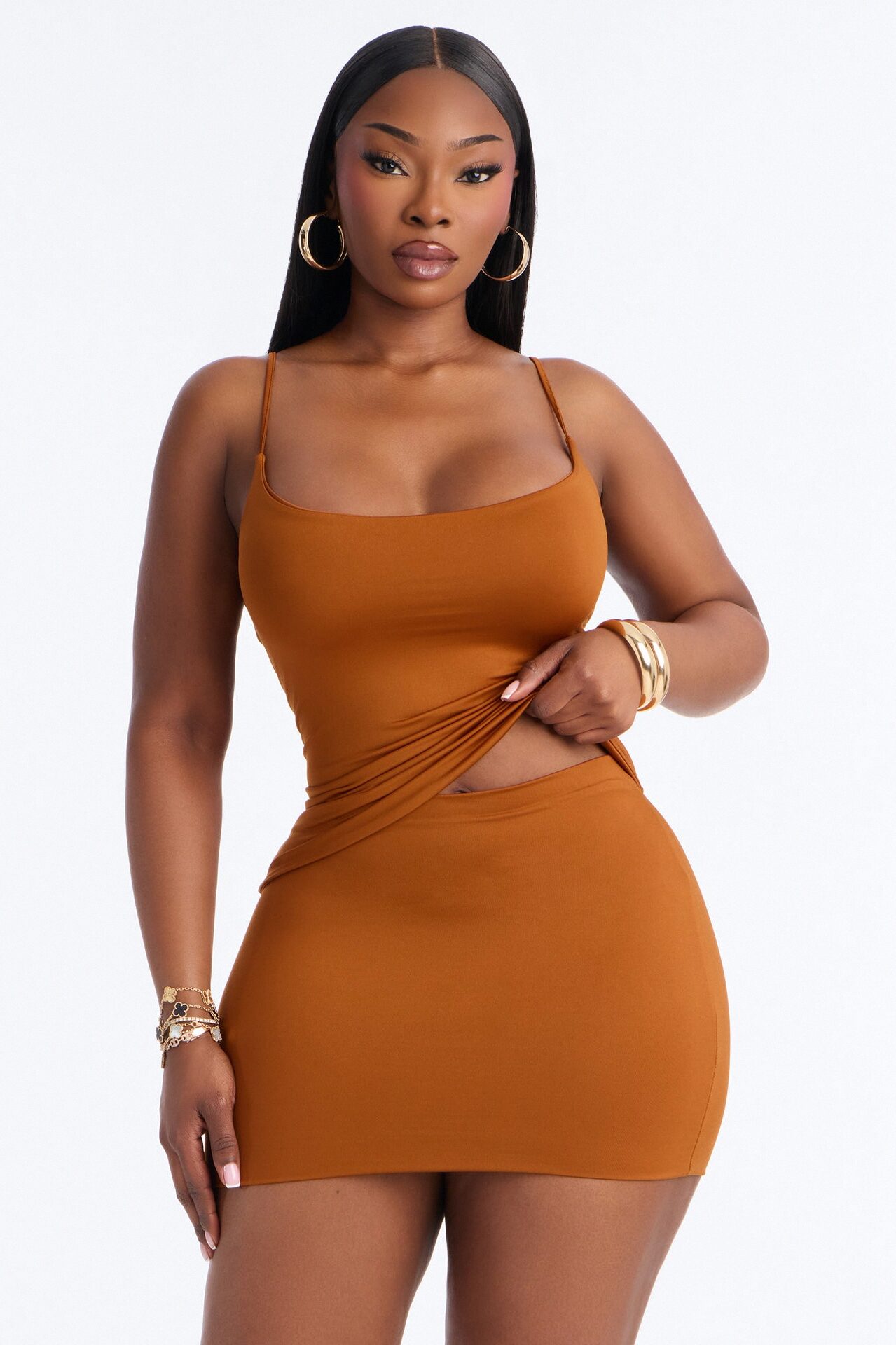 Contour Double Lined Cami Top - Copper