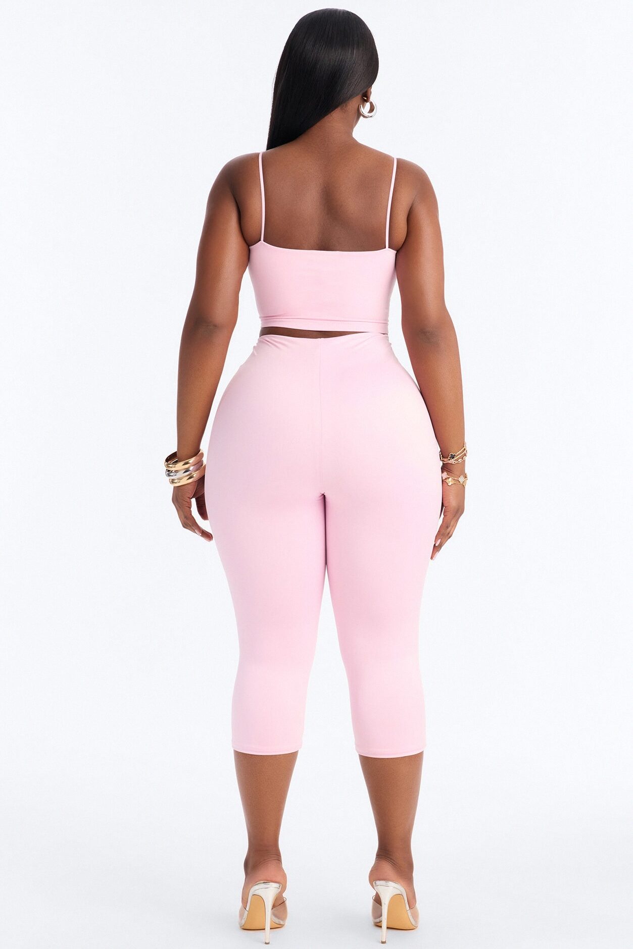 Seamless Smooth Base Layer Double Lined Cami Crop Top - Light Pink