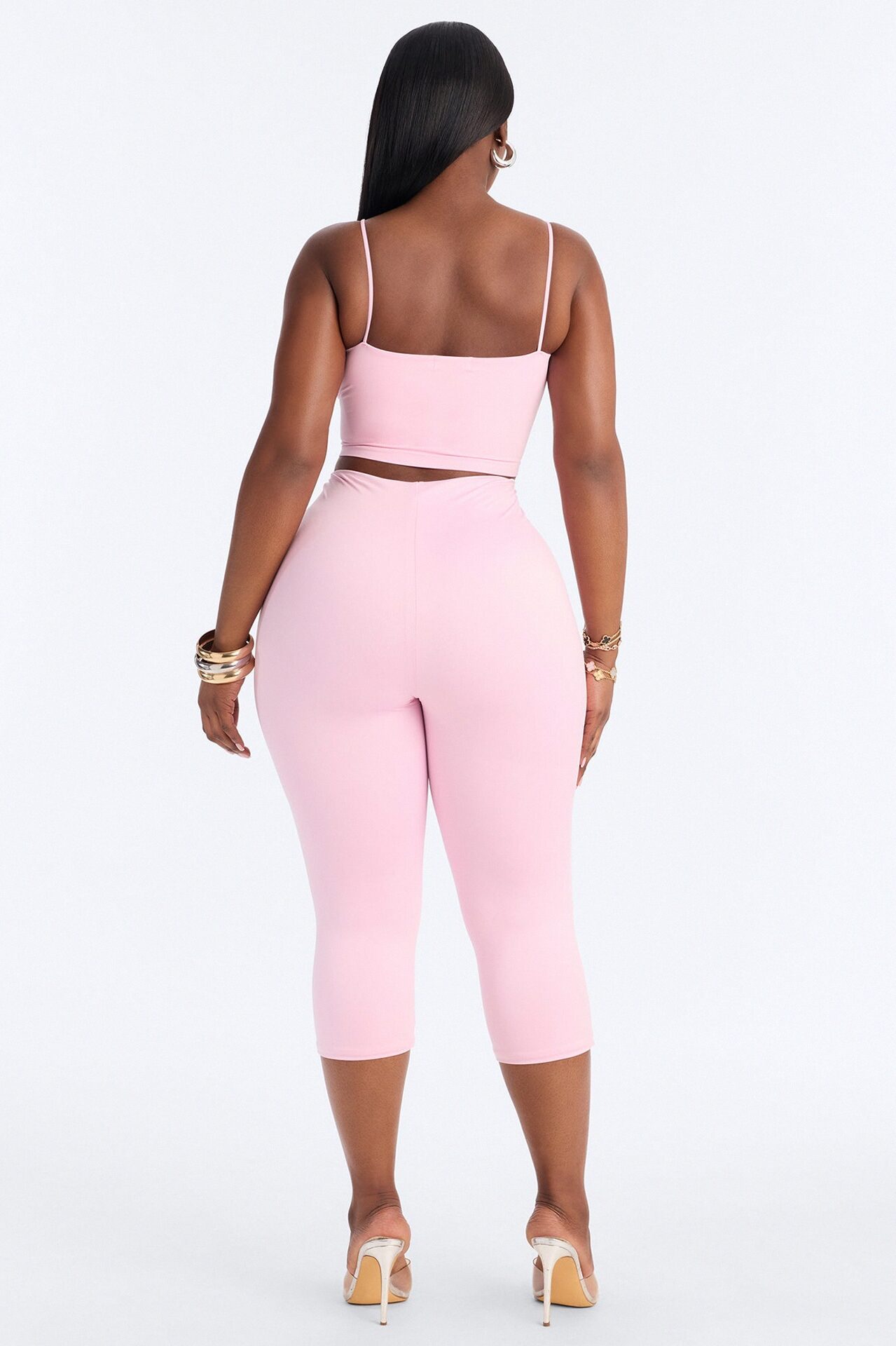 Contour Double Lined Capri Pant - Light Pink