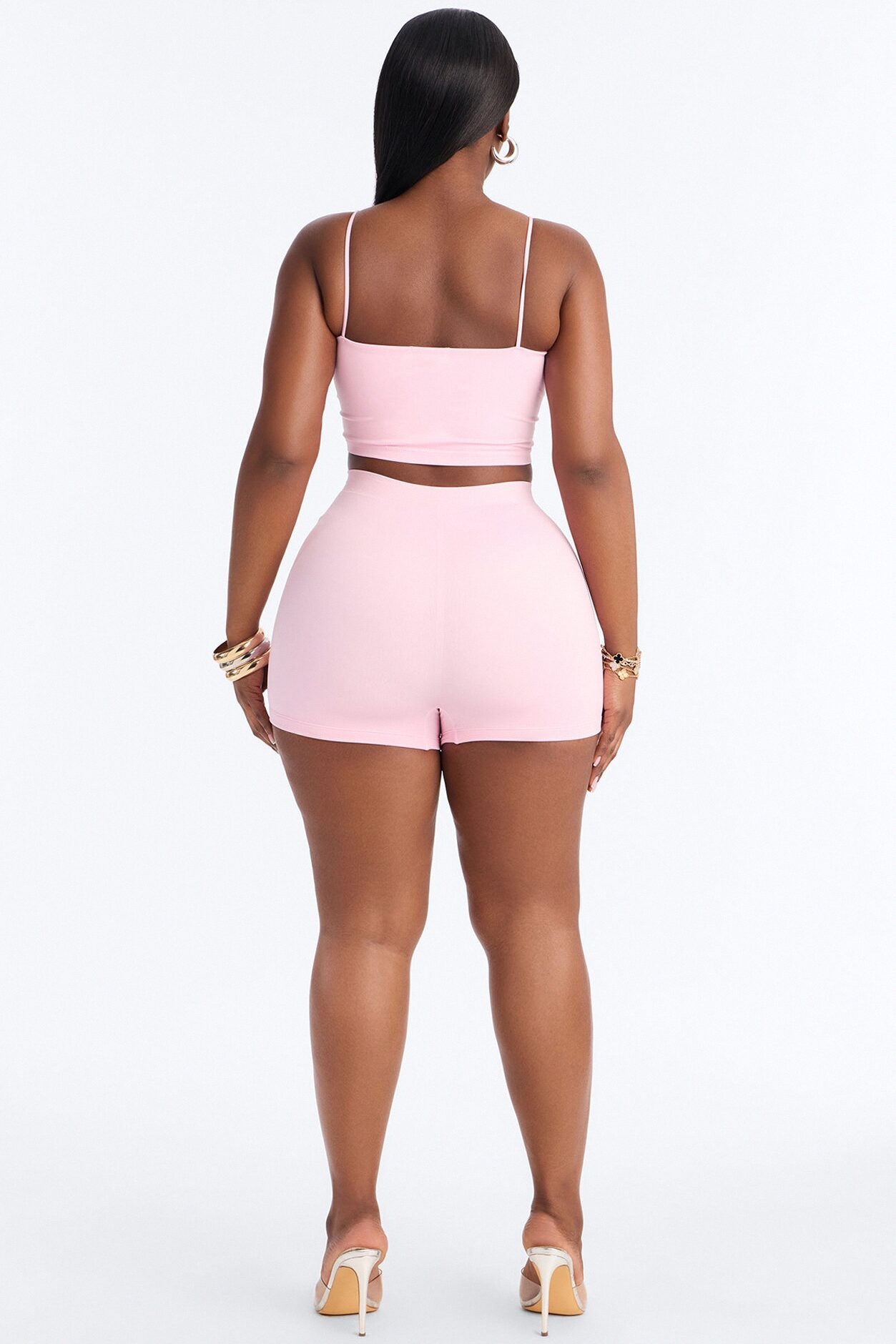 Seamless Smooth Double Lined Micro Hot Short - Light Pink