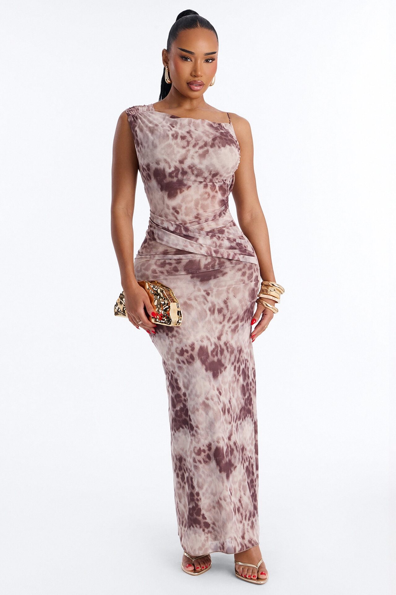 Wild Side Leopard Mesh Maxi Dress - Leopard