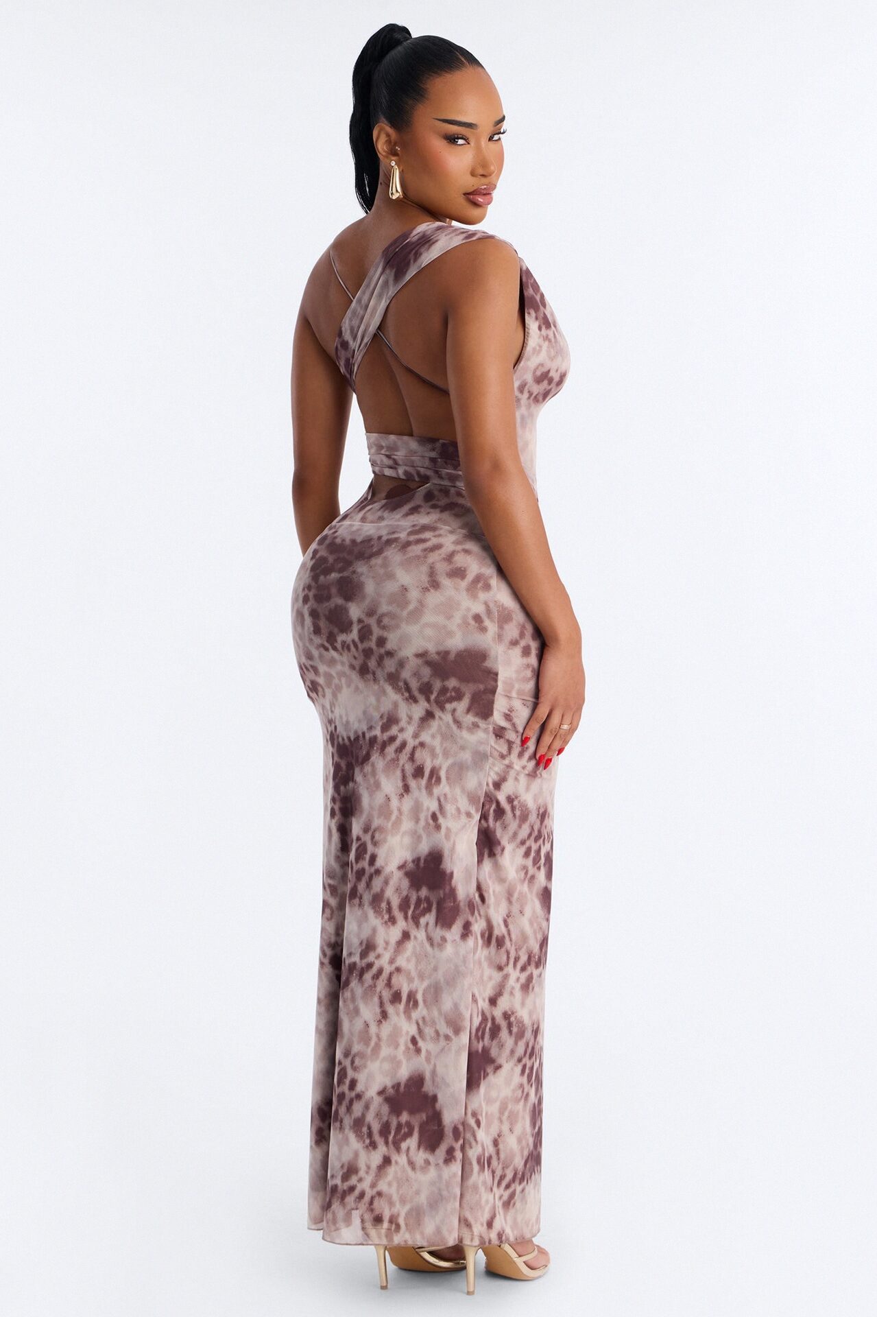 Wild Side Leopard Mesh Maxi Dress - Leopard