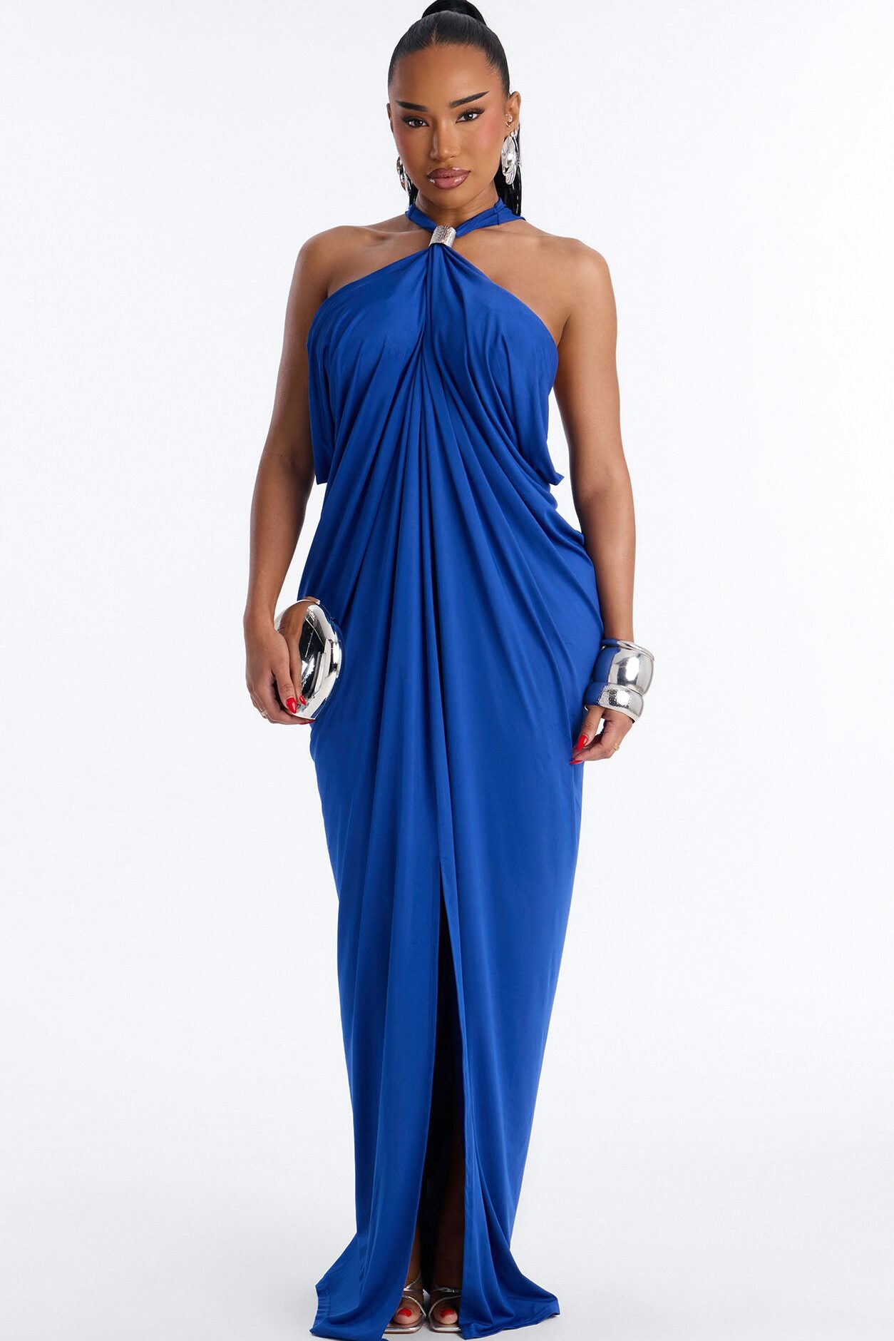 Andreah Draped Maxi Dress - Royal