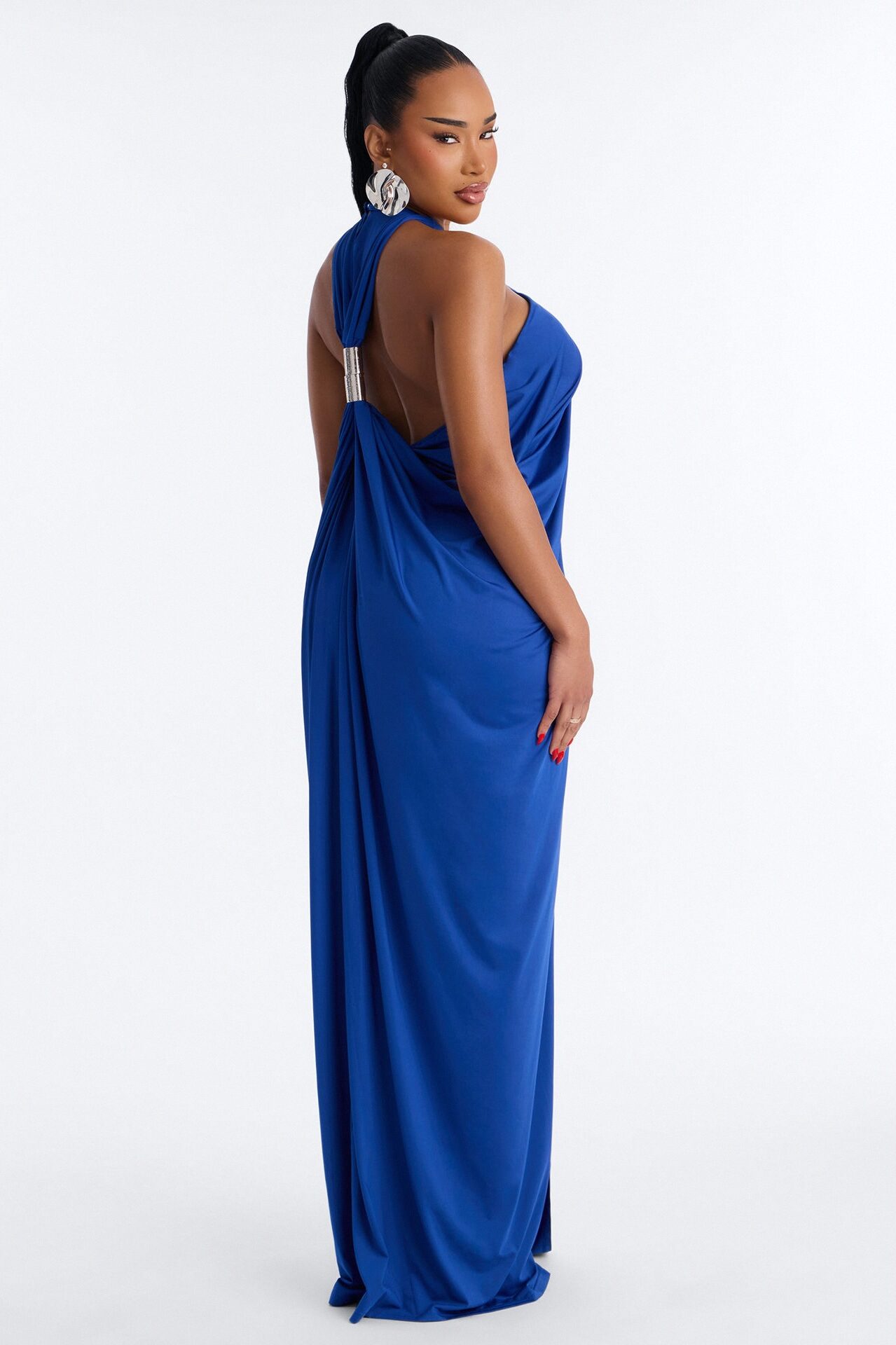 Andreah Draped Maxi Dress - Royal