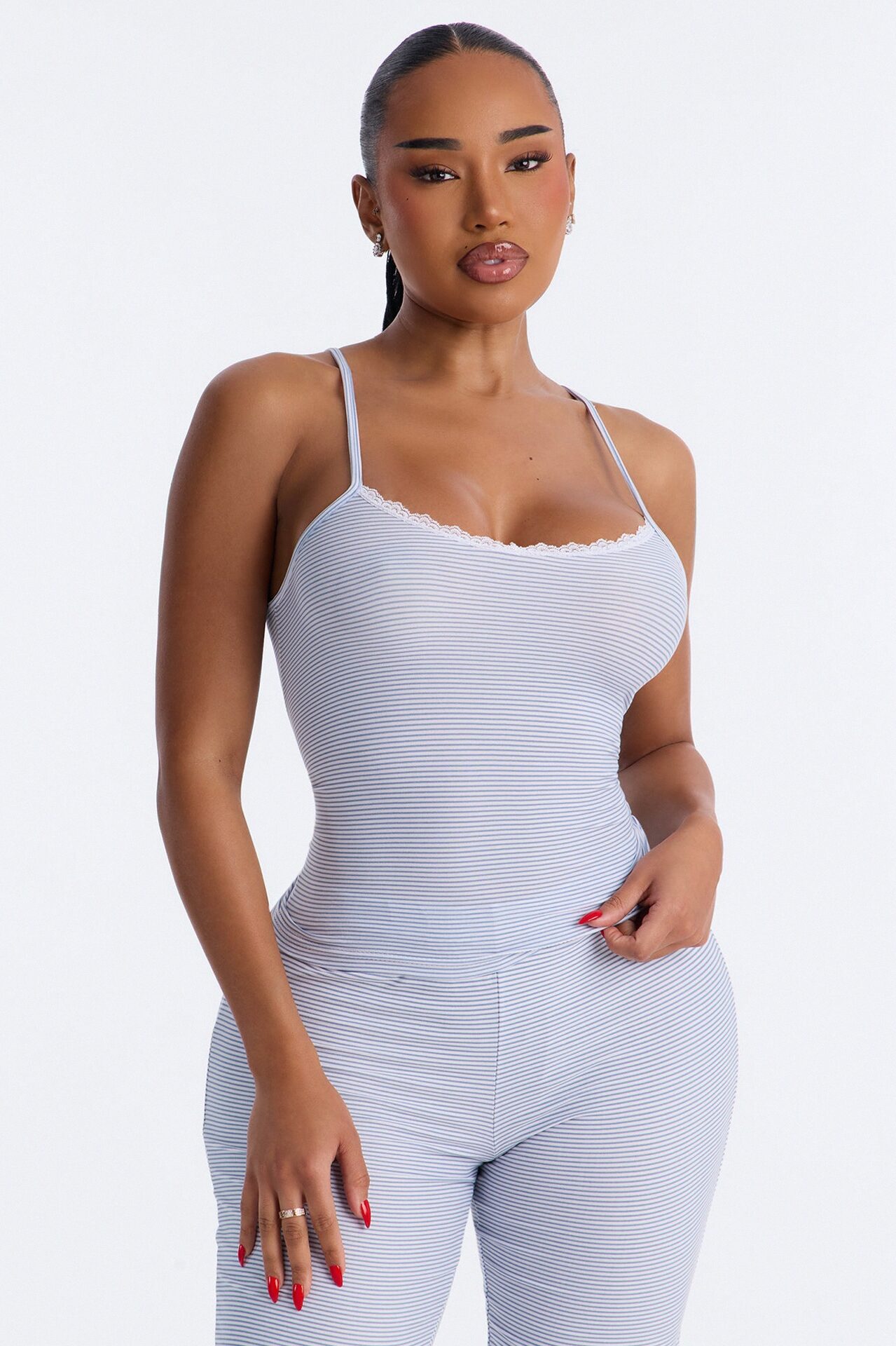 Stay Cozy PJ Pant Set - Light Blue