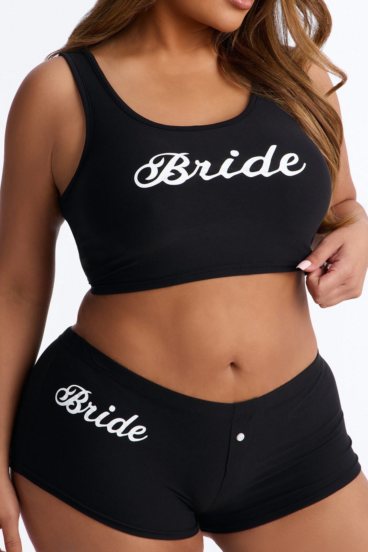 Bride PJ Tank & Short Set - Black