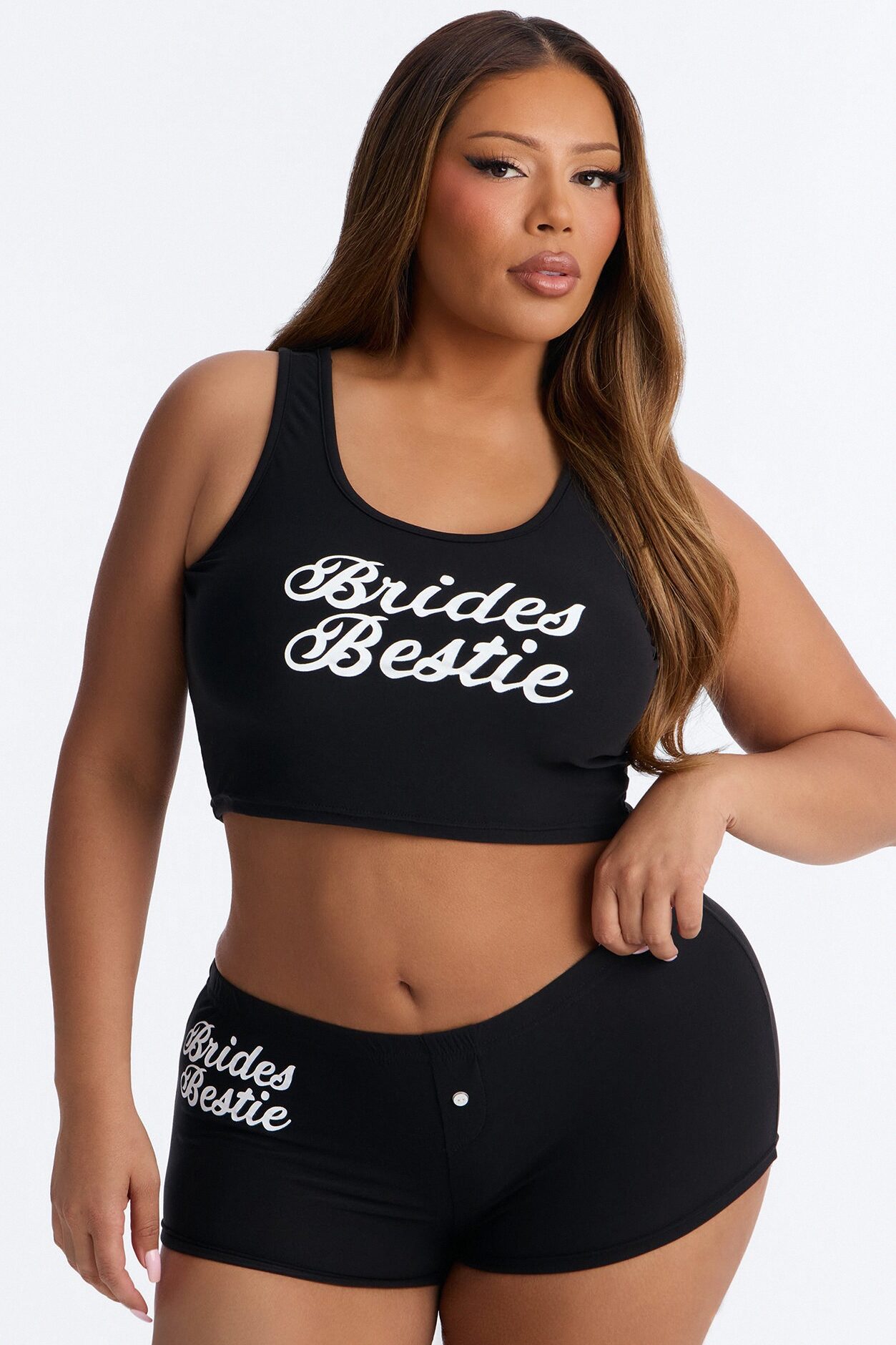 Brides Besties PJ Tank & Short Set - Black