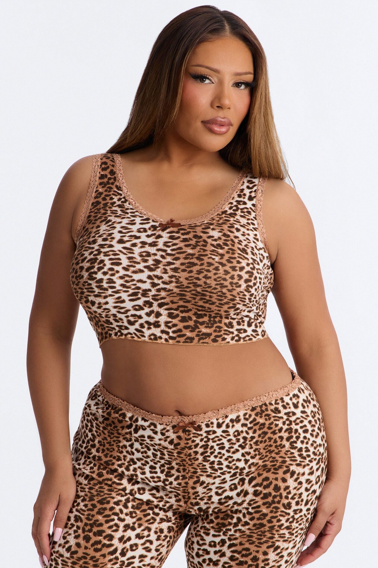 Midnight Meow PJ Pant Set - Leopard