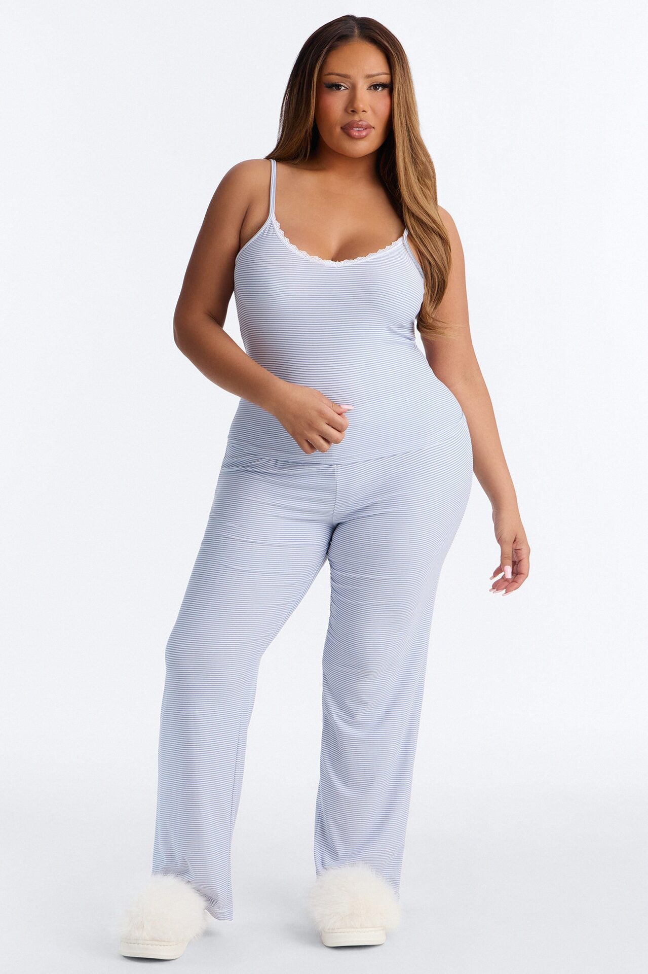 Stay Cozy PJ Pant Set - Light Blue