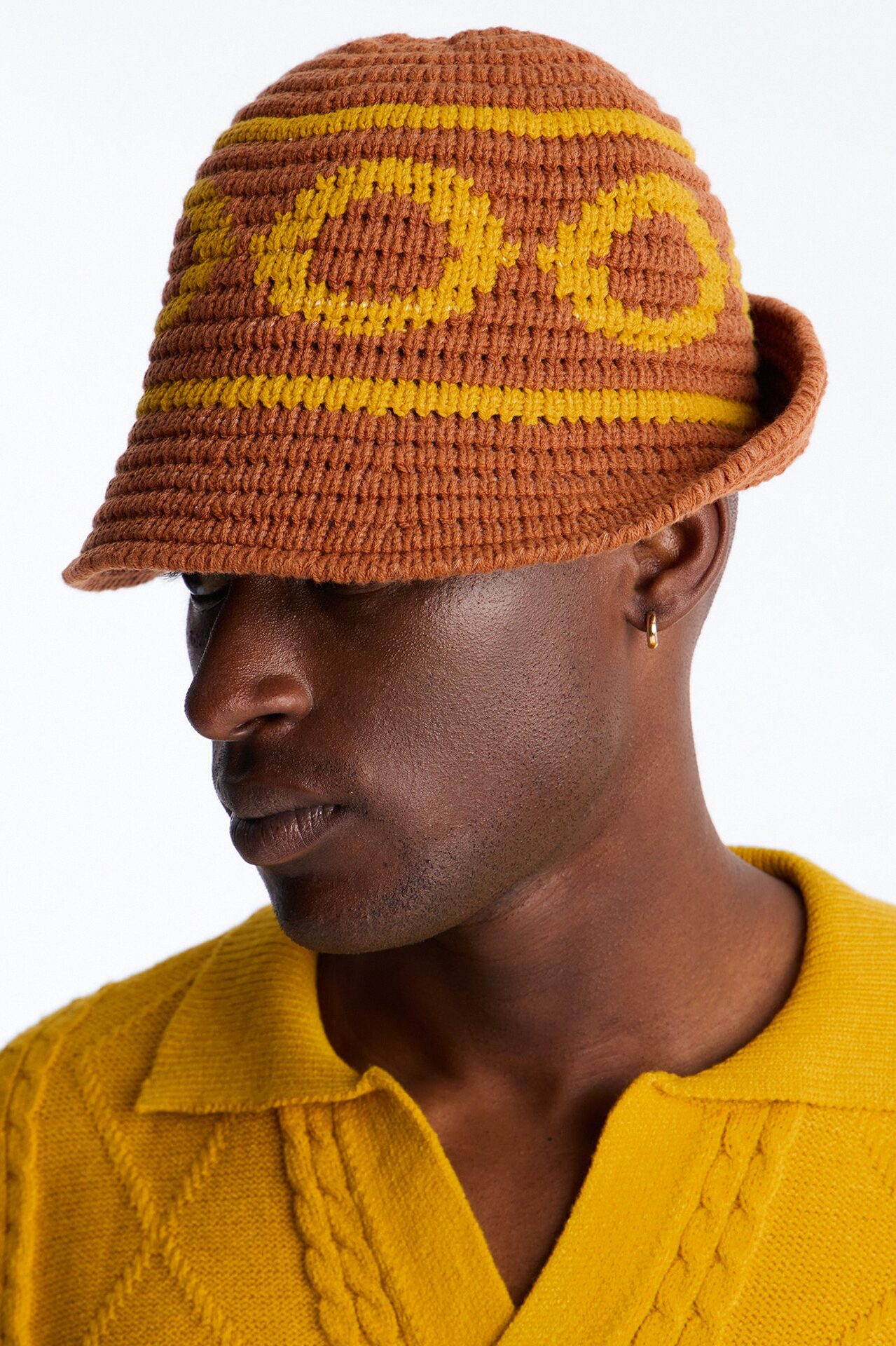 Round The Loop Crochet Bucket Hat - Orange