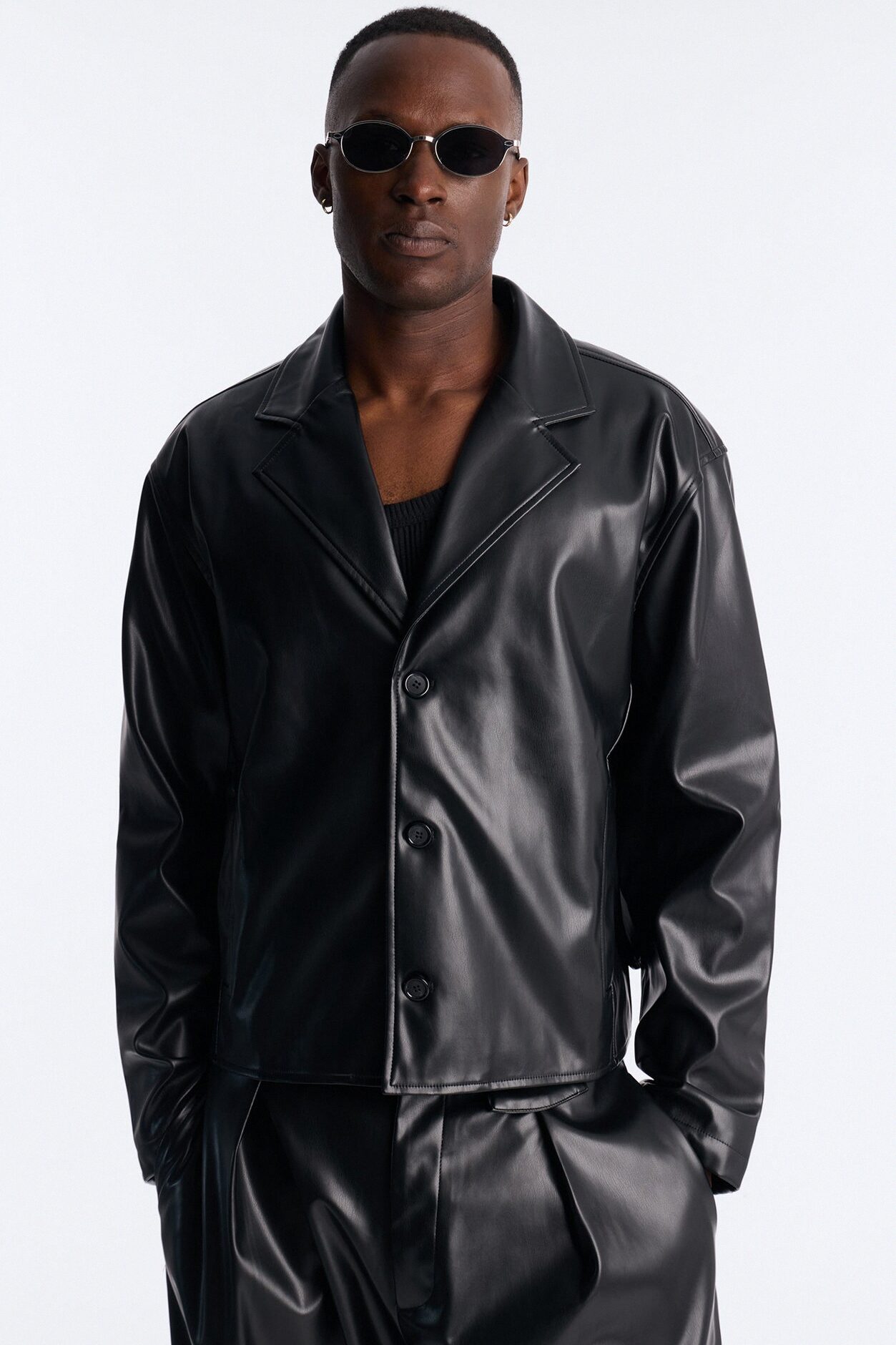 The Maverick Faux Leather Jacket - Black