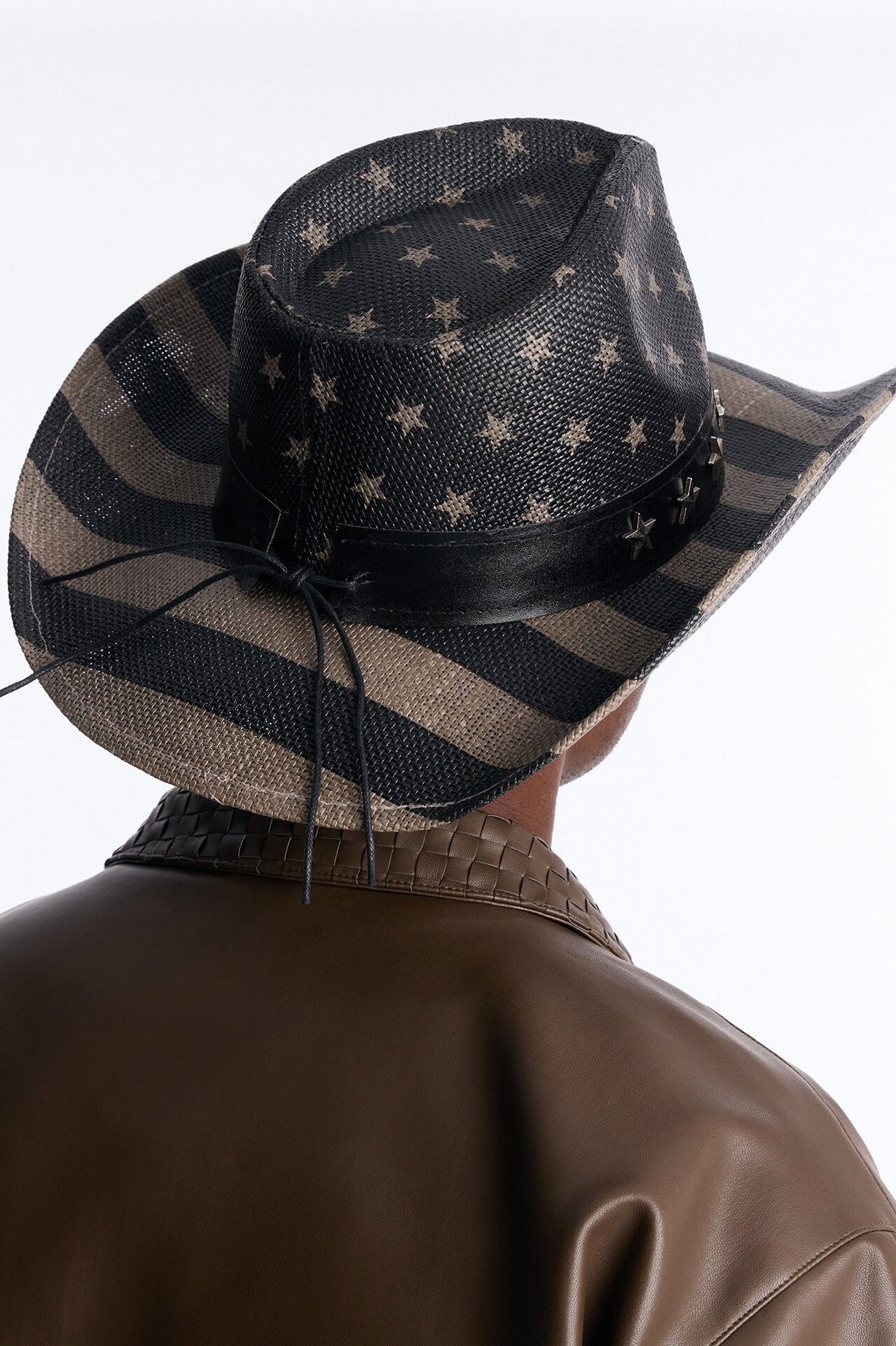 Stars And Stripes Studded Cowboy Hat - Black/combo