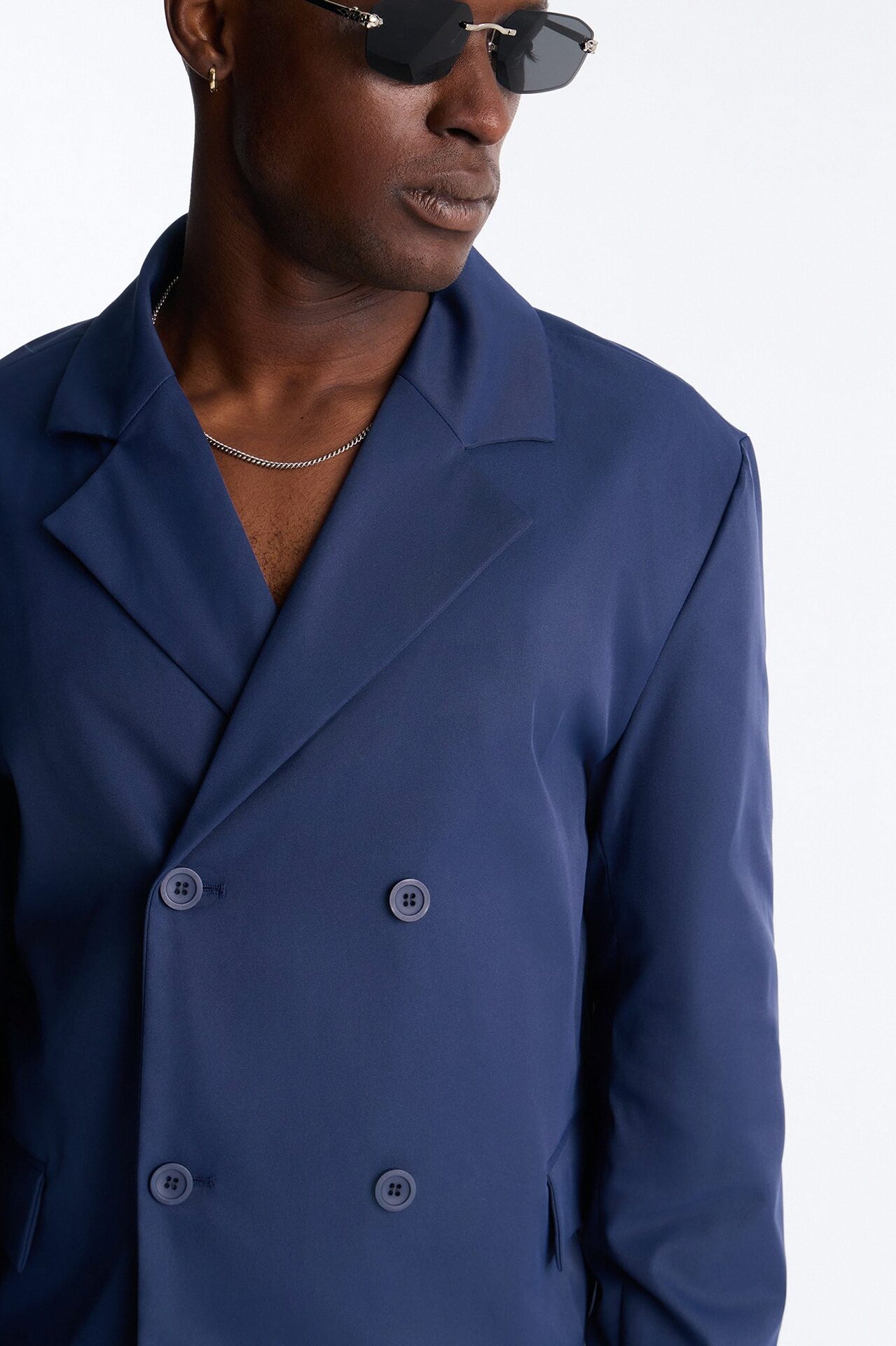 Heirloom Cropped Double Breasted Blazer - Navy