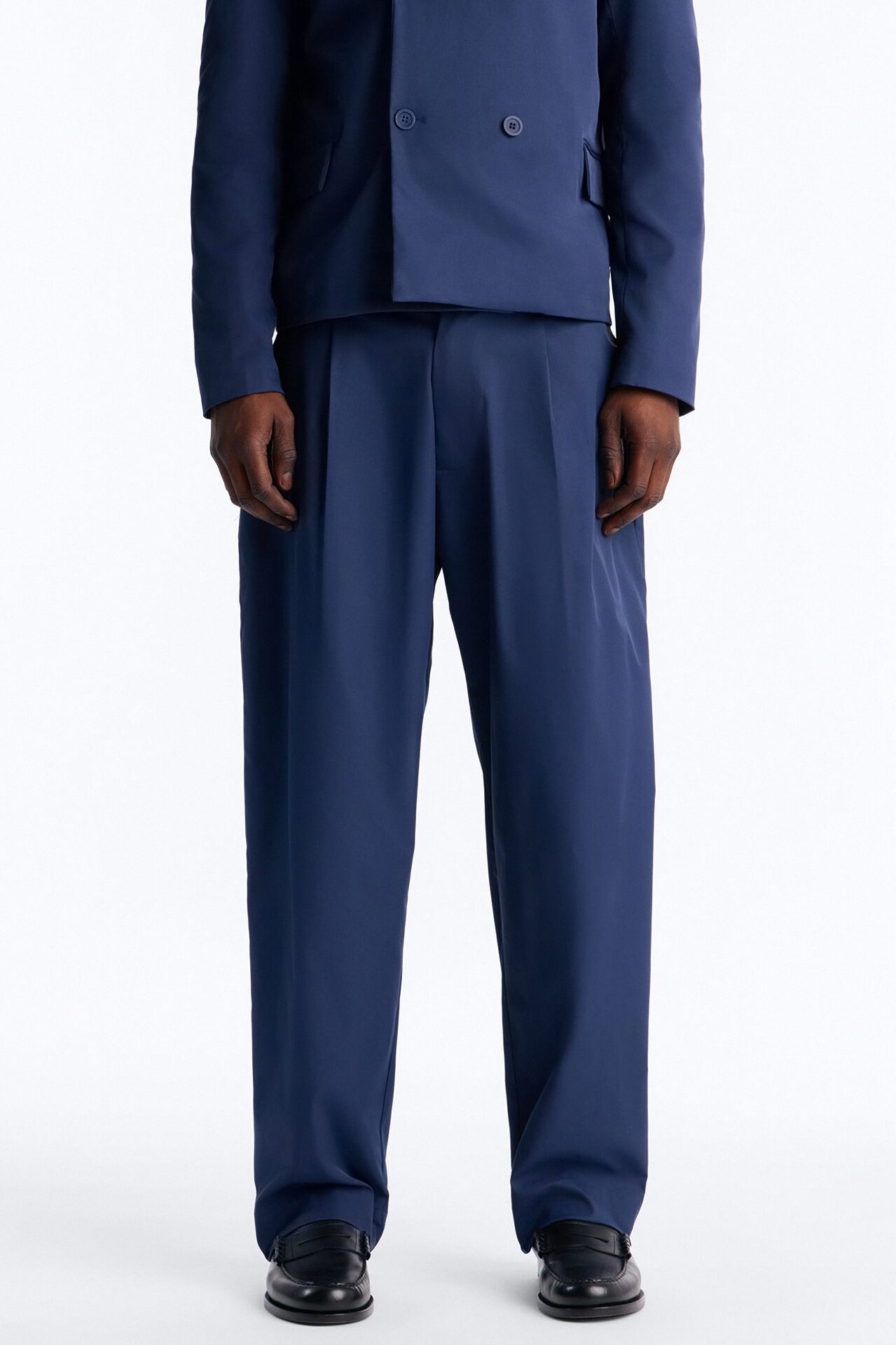 Relaxed Straight Heirloom Pleated Trouser - Navy