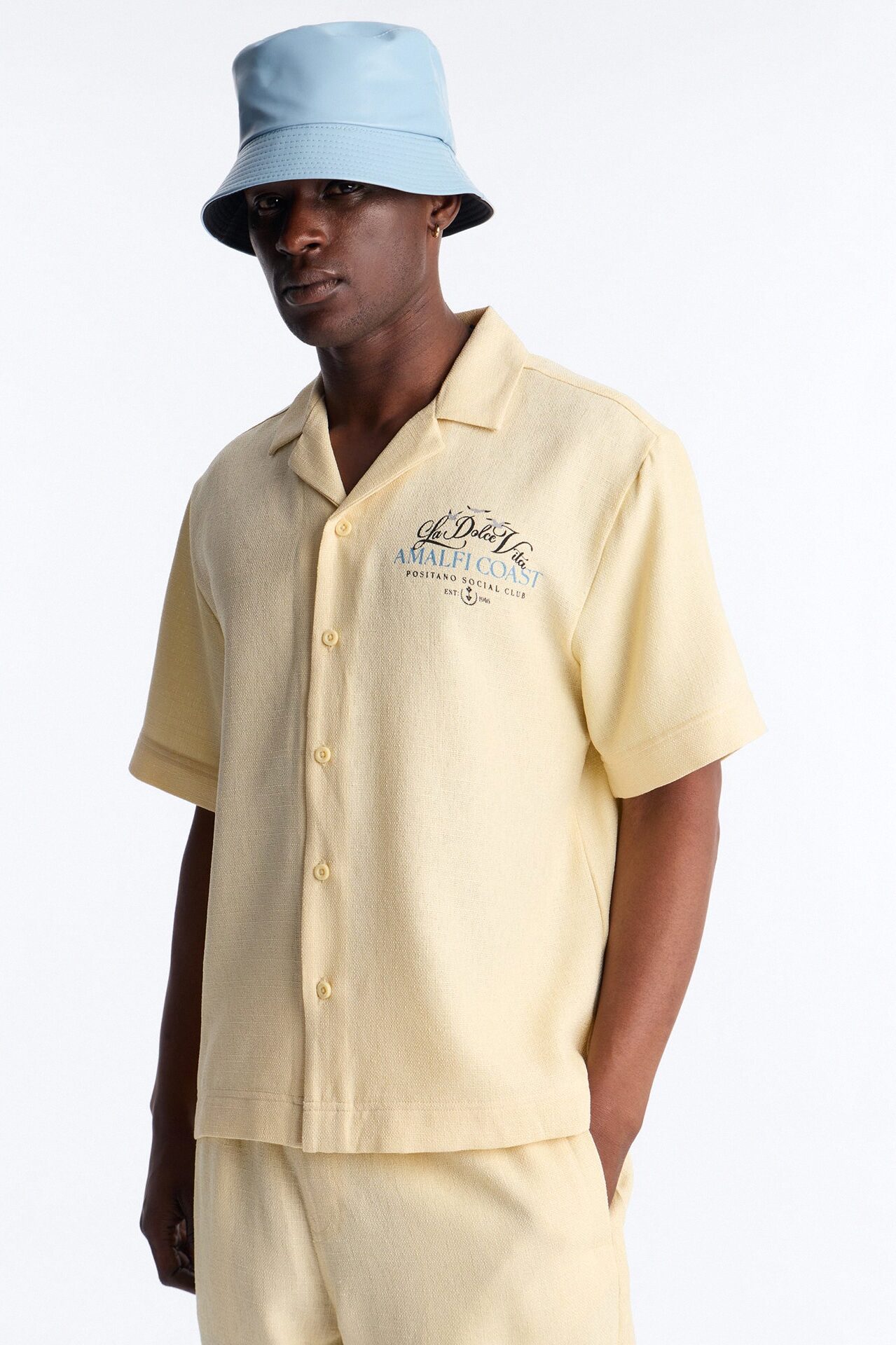 La Dolce Vita Short Sleeve Button Up - Butter Yellow