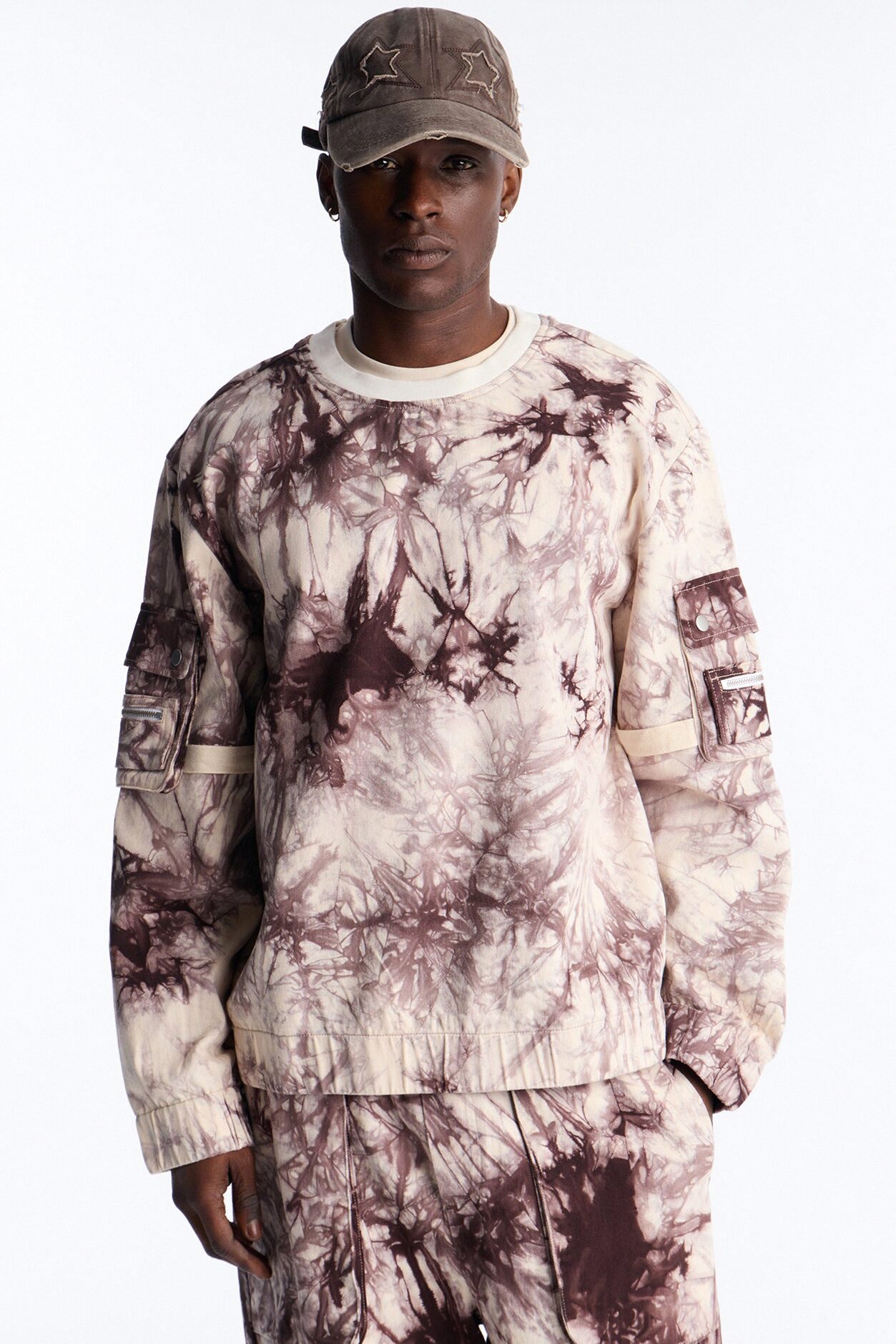 Relaxed Mind Trip Long Sleeve Crew - Brown