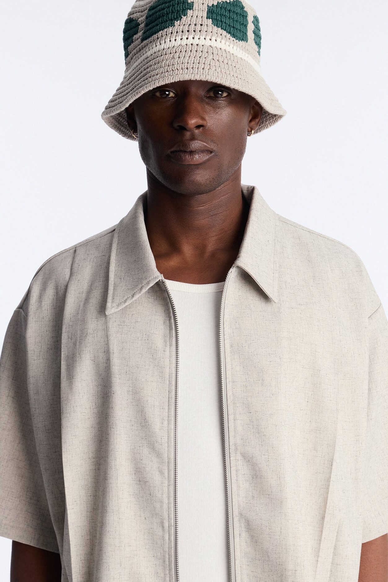 Round The Loop Crochet Bucket Hat - Beige