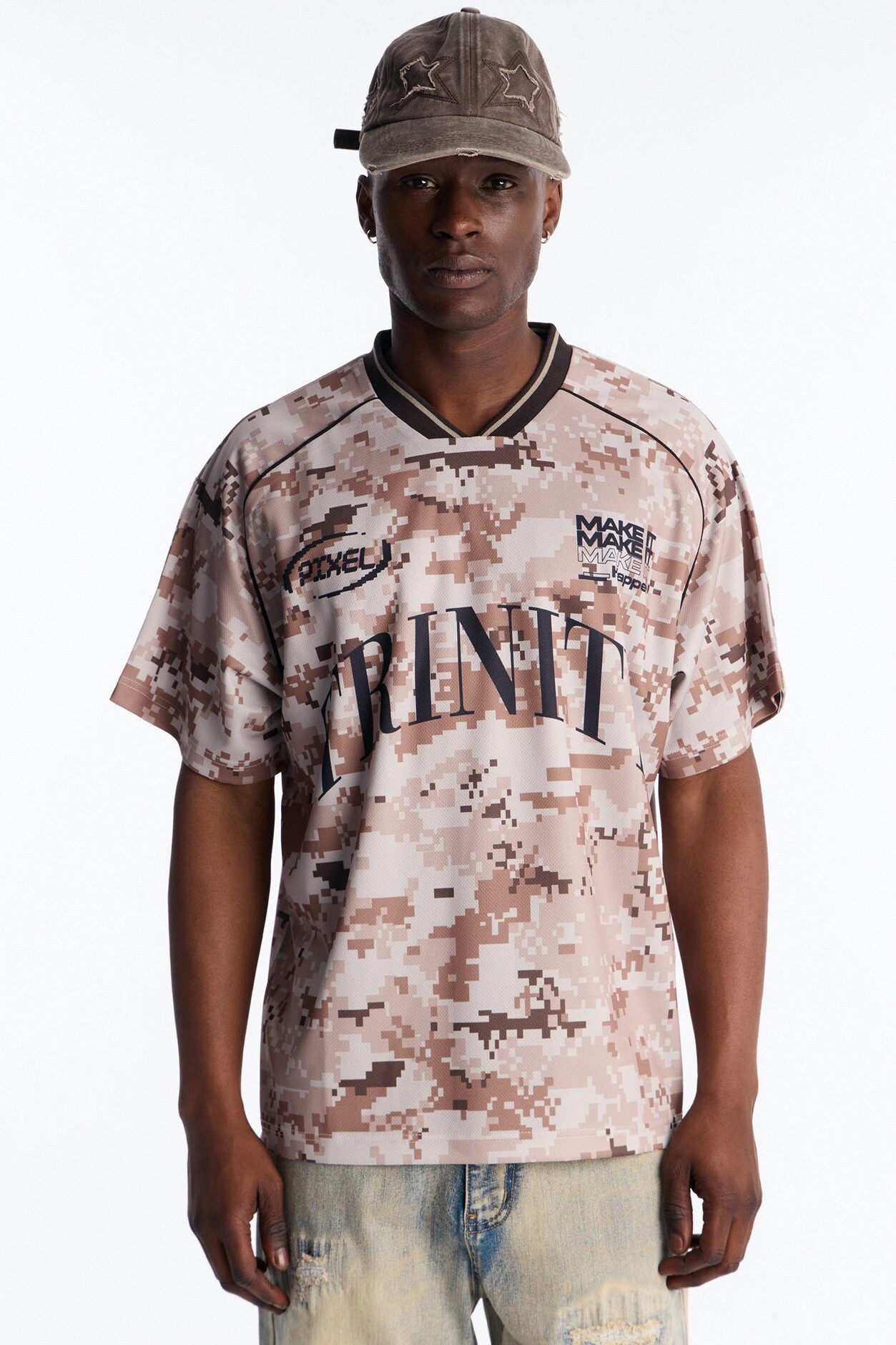 Trinity V-Neck Soccer Jersey - Camouflage