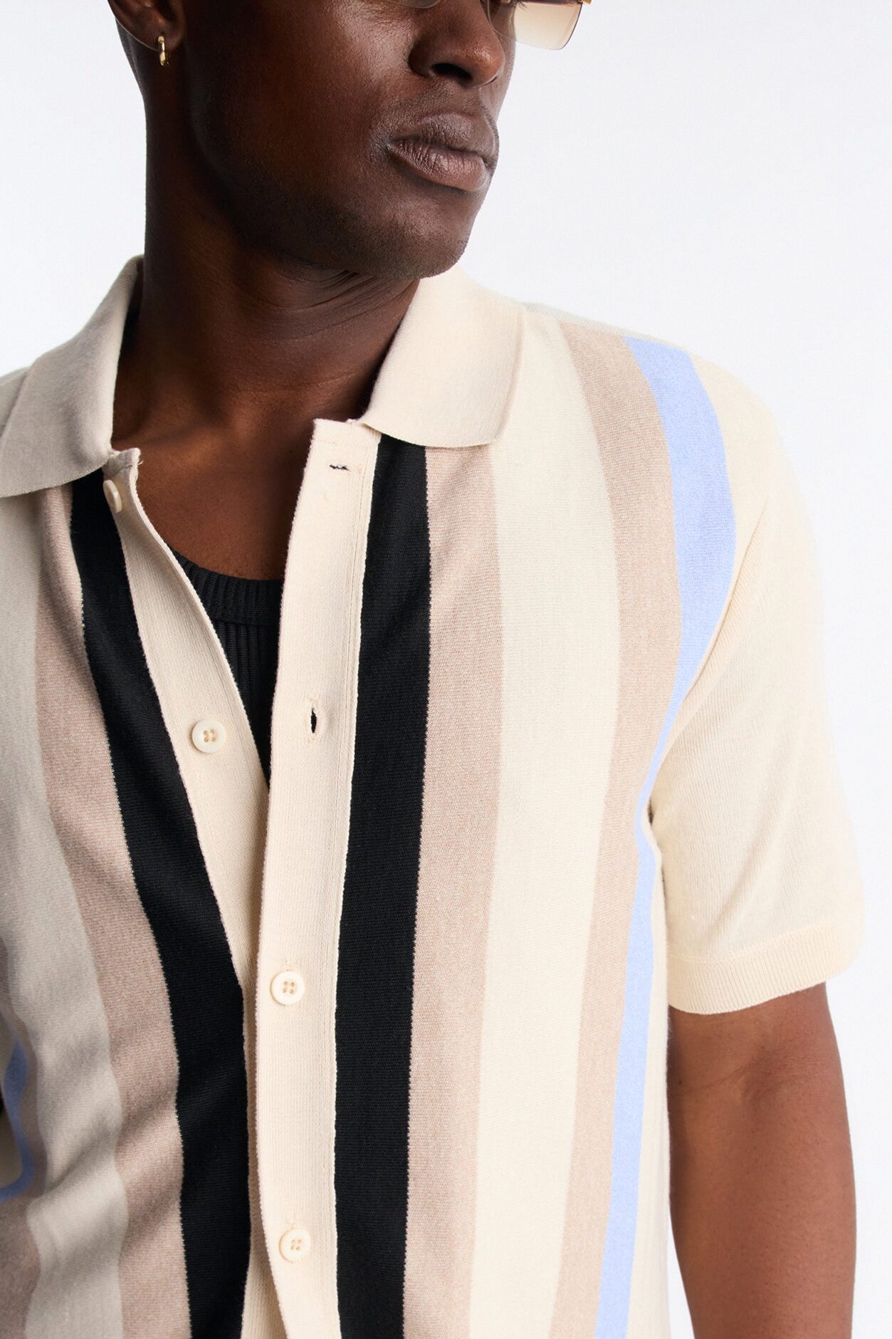 Sundown Lounge Button Up - Blue/combo