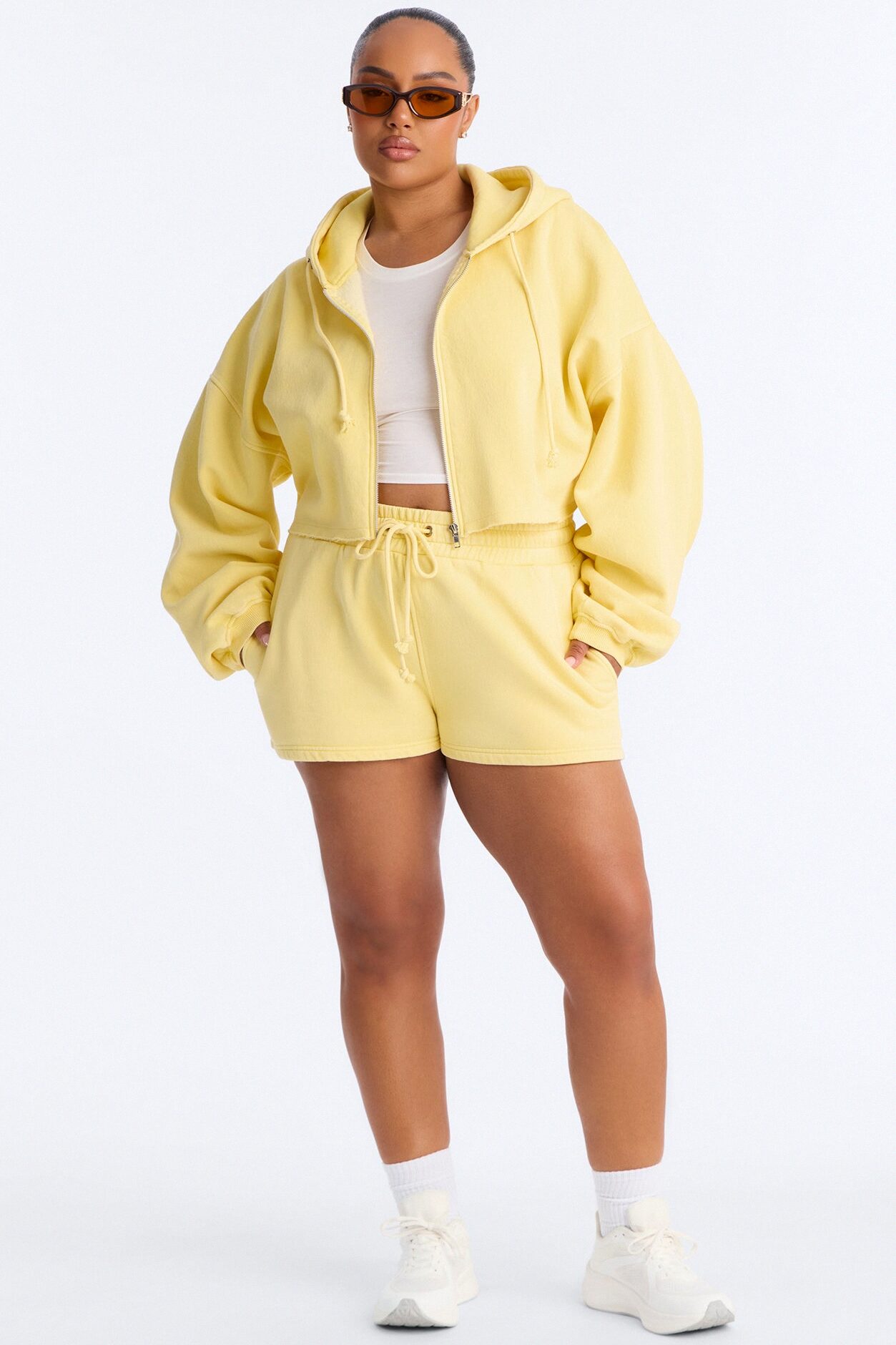 On The Go Washed Short Set - Yellow