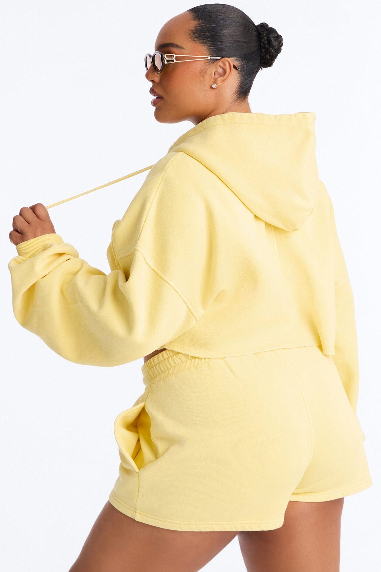 On The Go Washed Short Set - Yellow