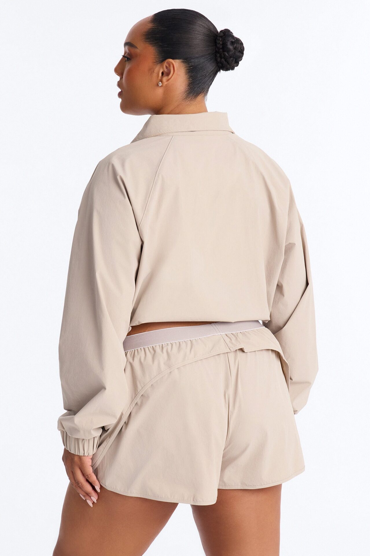 Alora Windbreaker Lounge Quarter Zip - Stone
