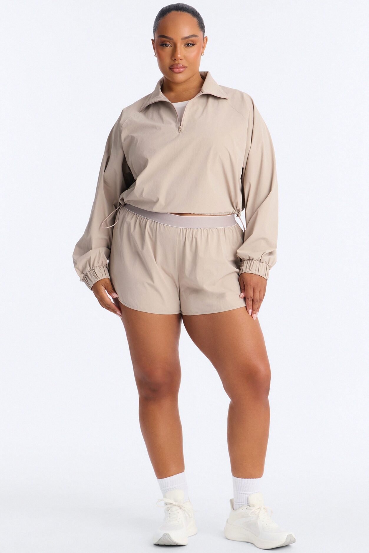 Alora Windbreaker Lounge Short - Stone