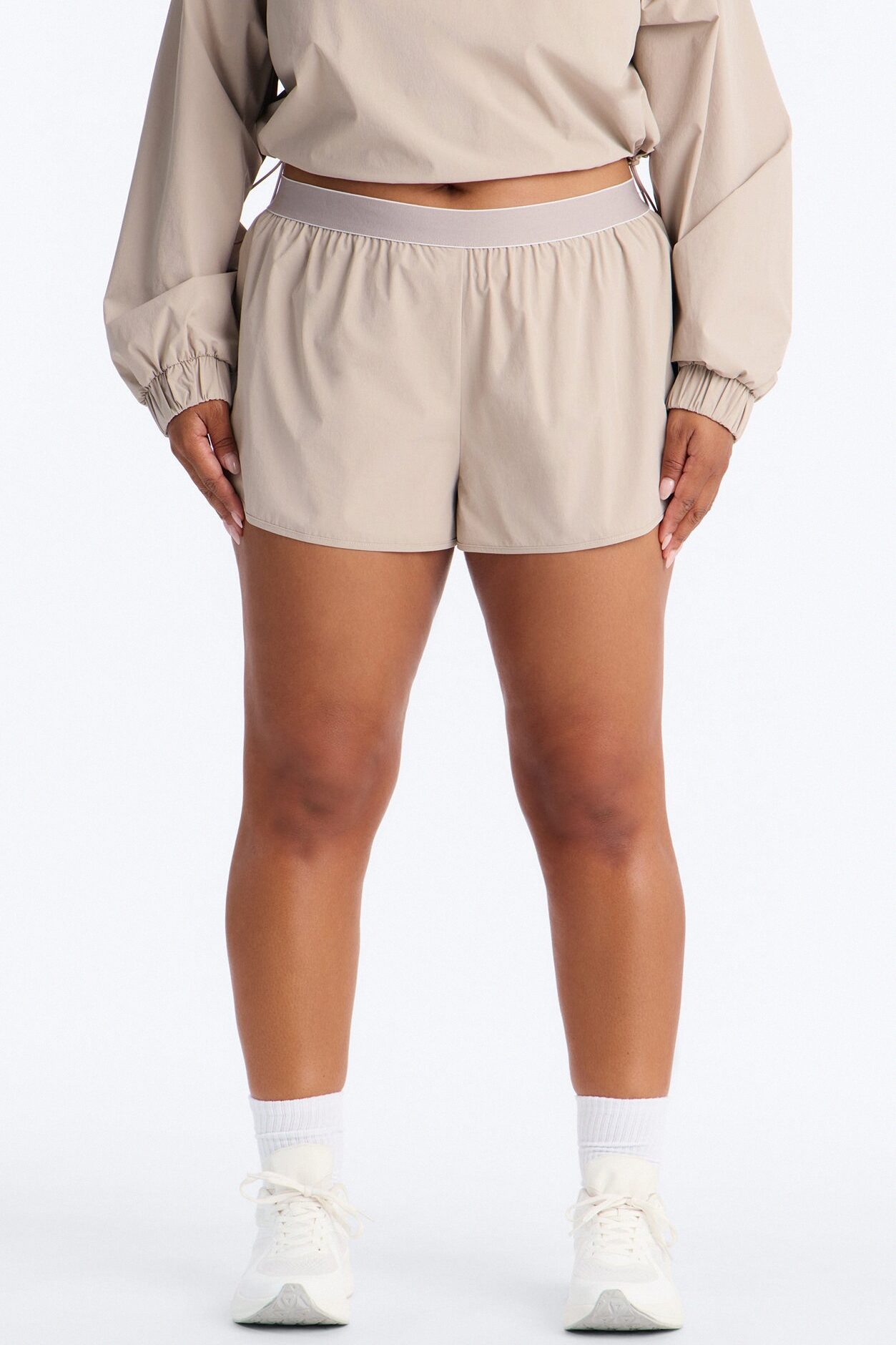 Alora Windbreaker Lounge Short - Stone