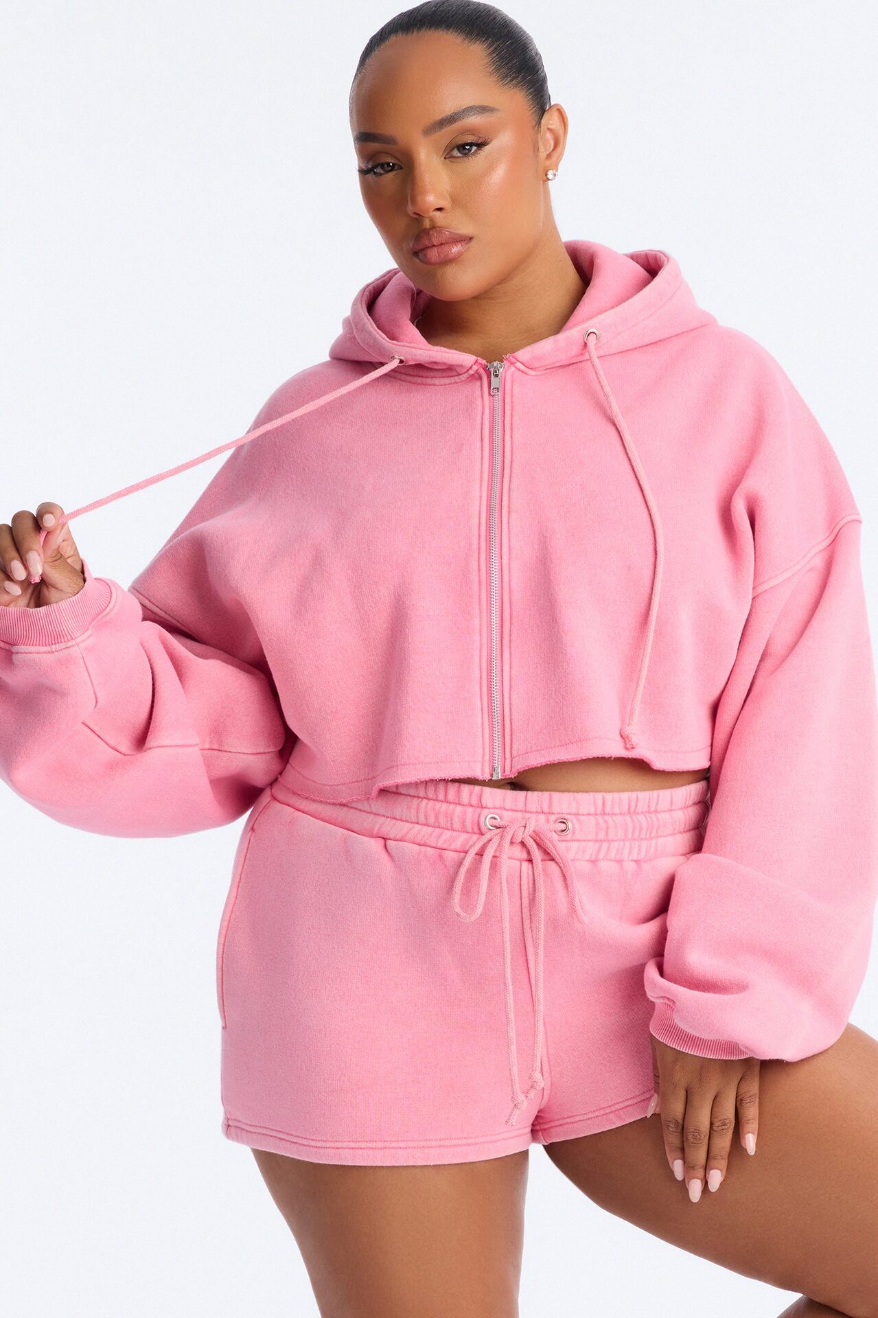 On The Go Washed Short Set - Pink