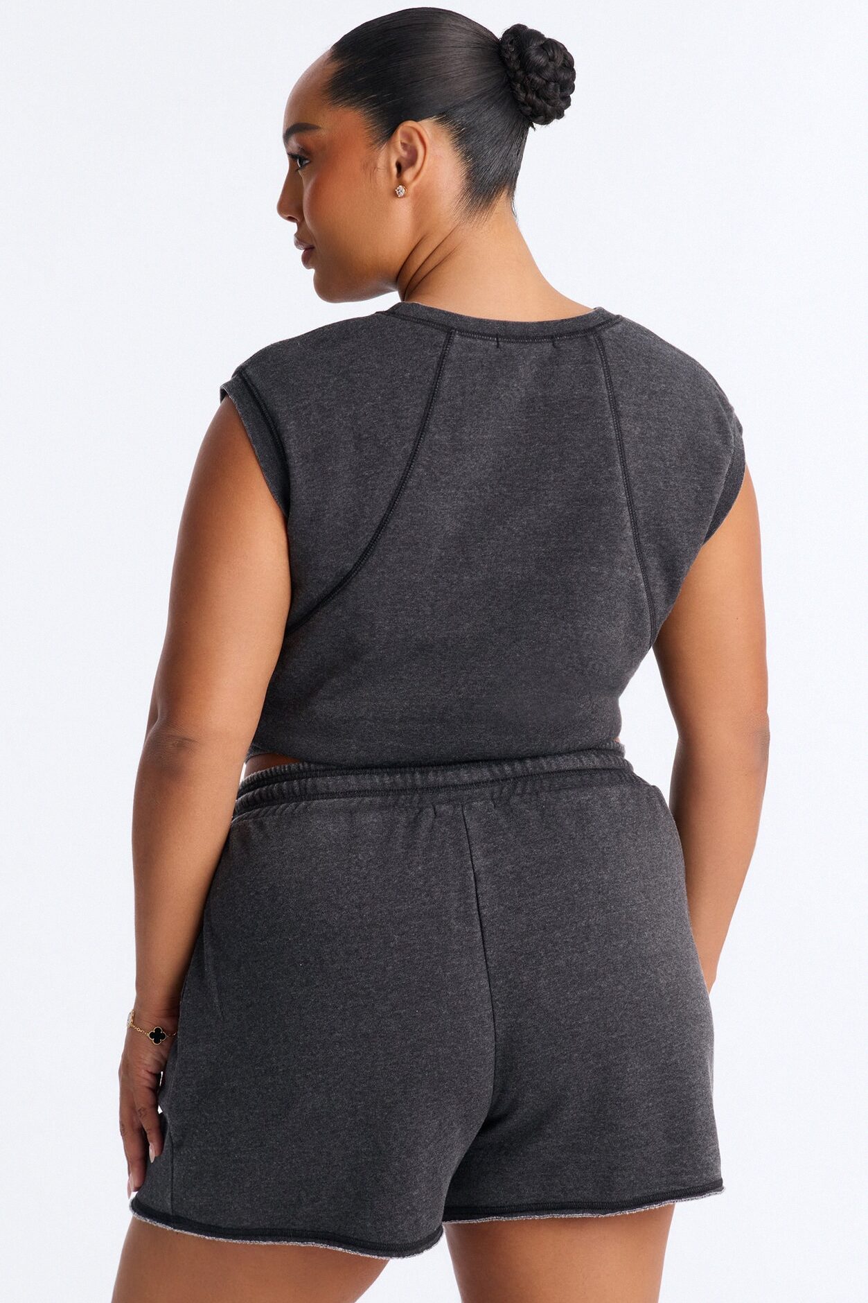 Bree Casual Sweatshort Set - Black