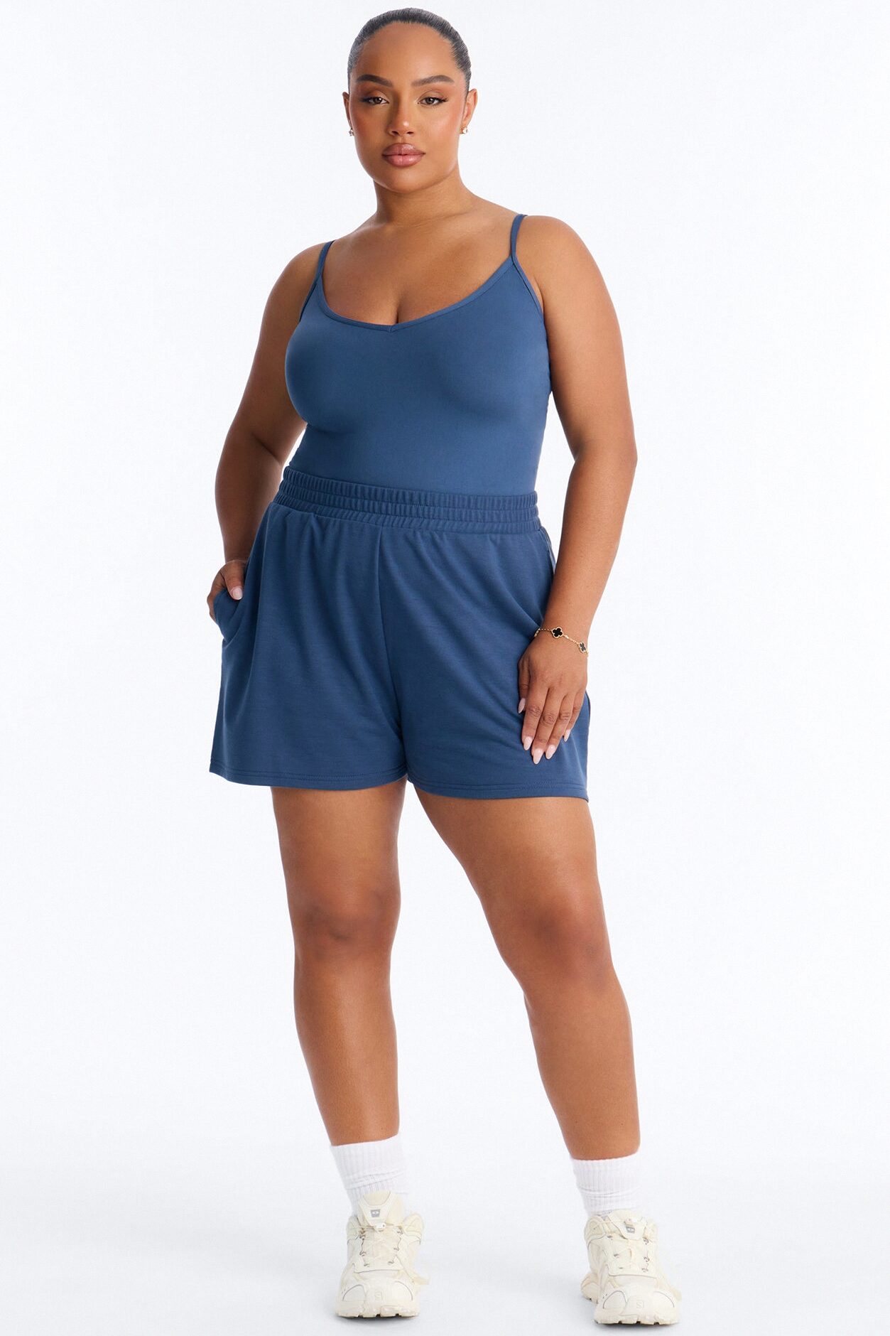 Anna Bodysuit And Short Set - Dark Denim