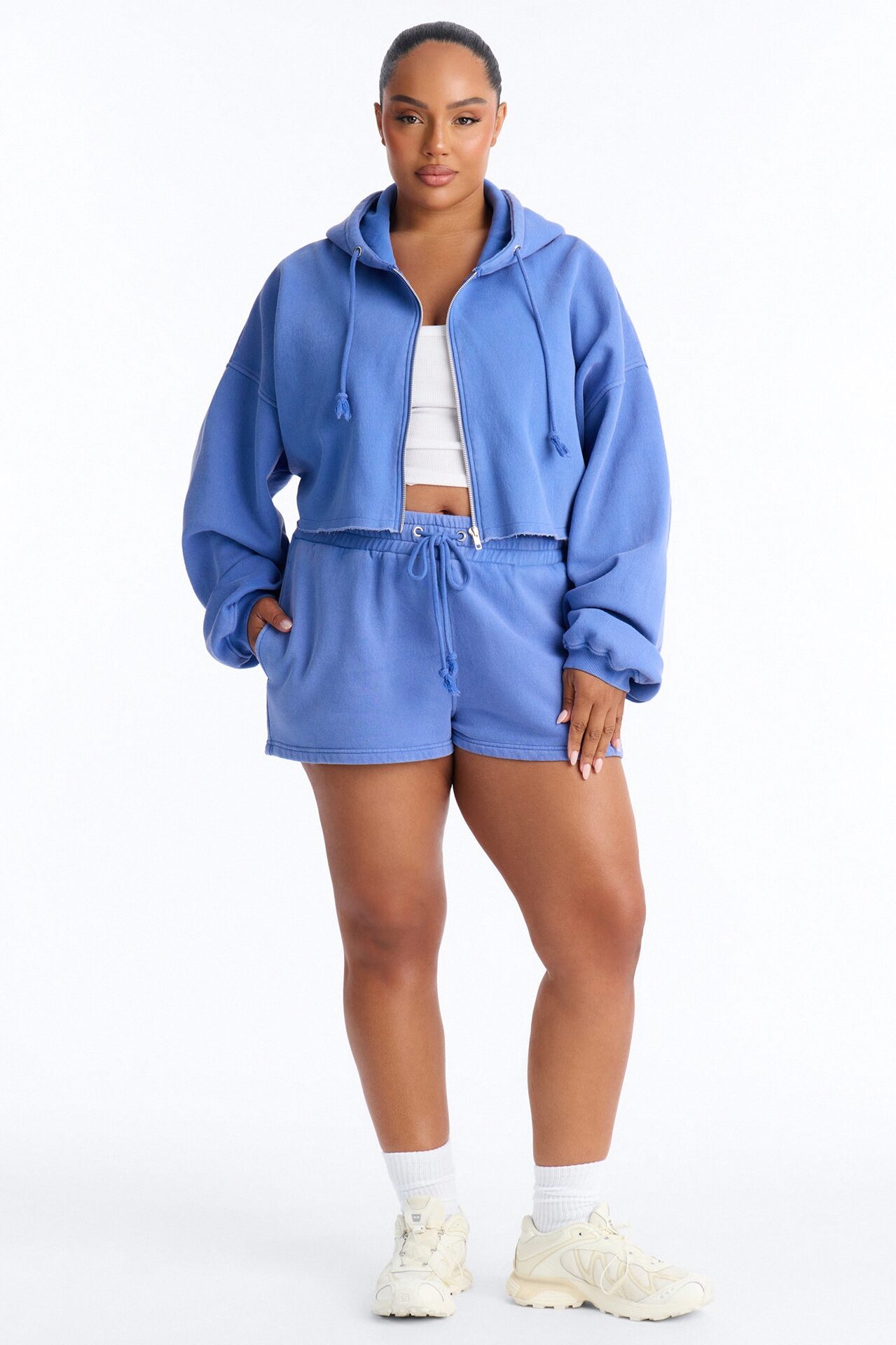 On The Go Washed Short Set - Blue