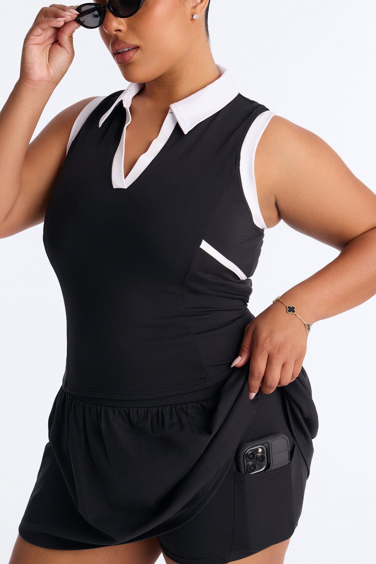 Courtside Cutie Mini Skirt Set - Black/White