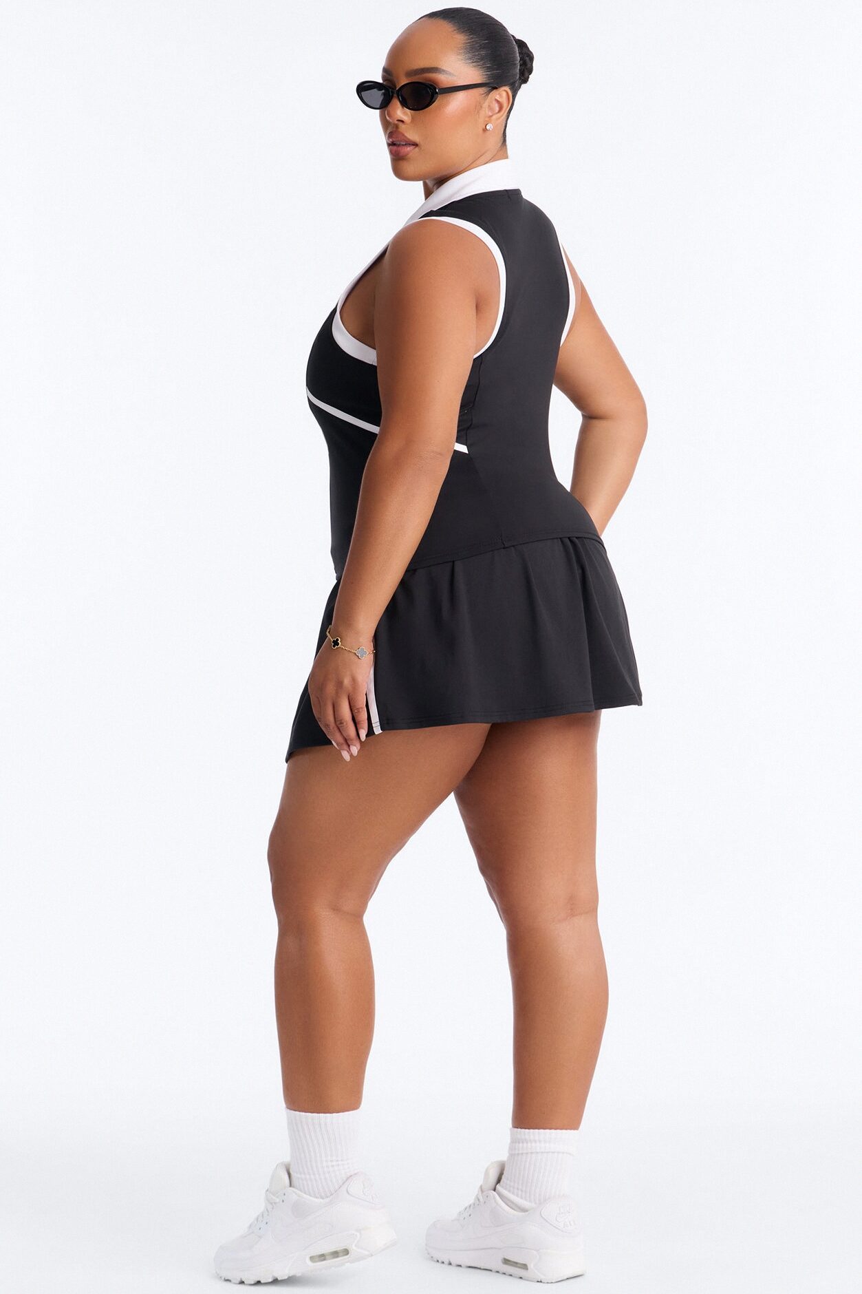 Courtside Cutie Mini Skirt Set - Black/White