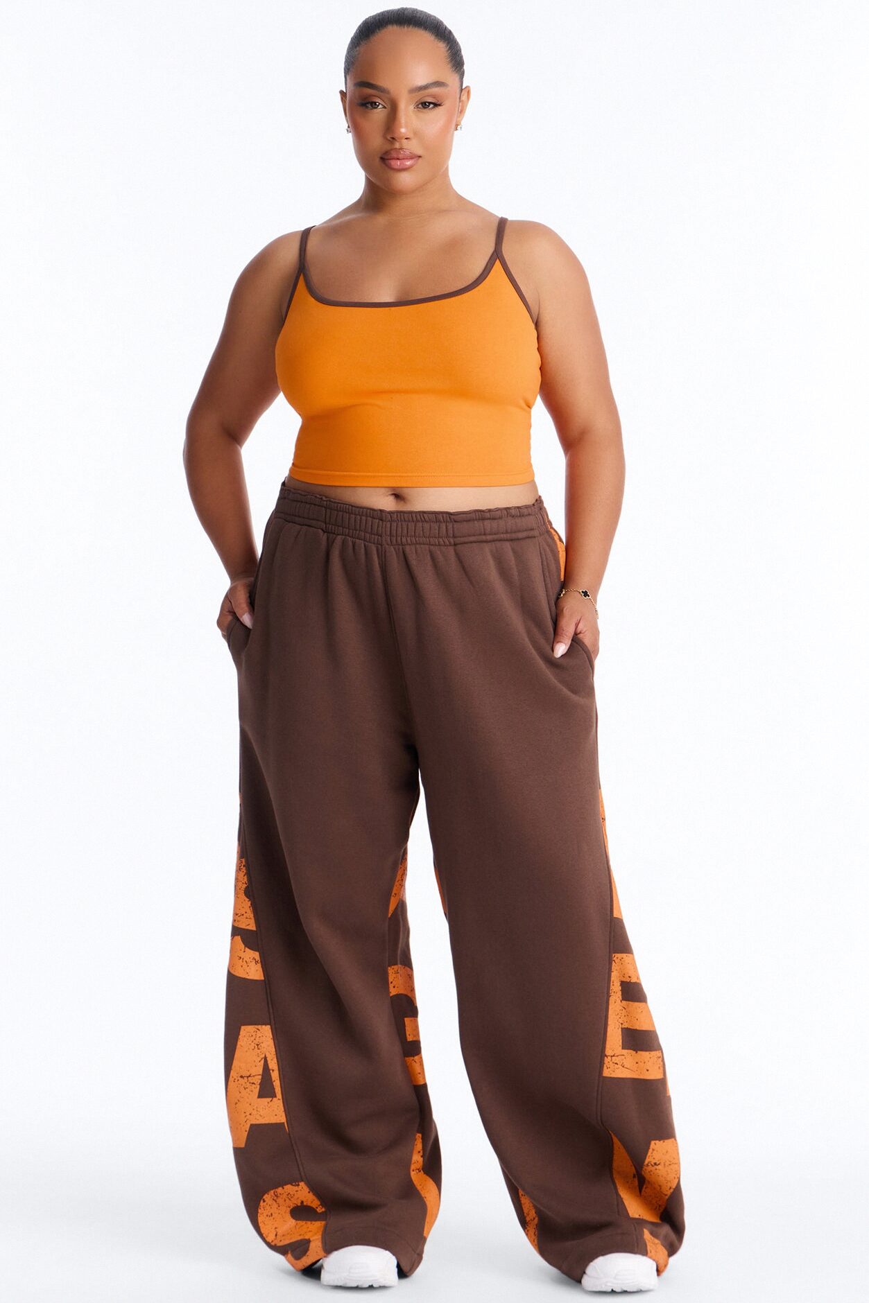 Savage Mode Fleece Pant Set - Orange/combo