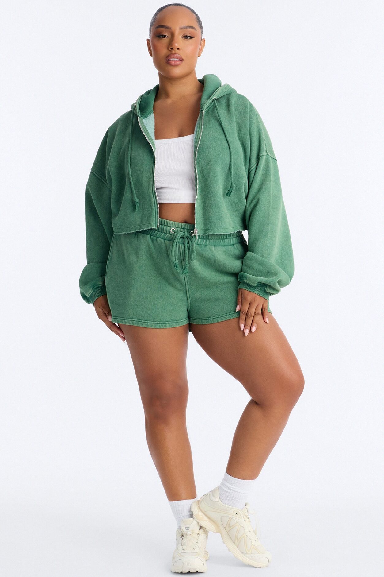 On The Go Washed Short Set - Green