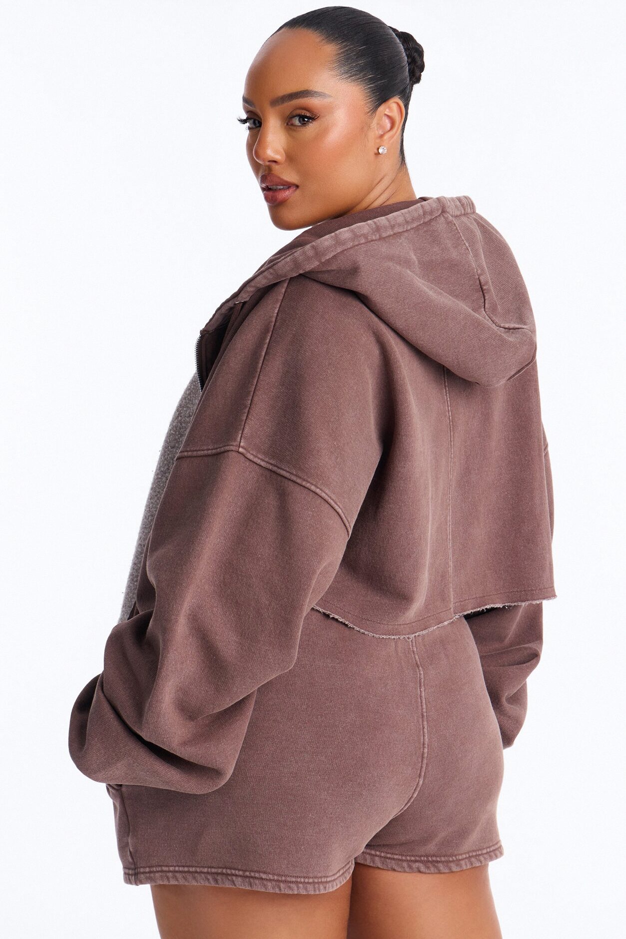 On The Go Washed Short Set - Chocolate