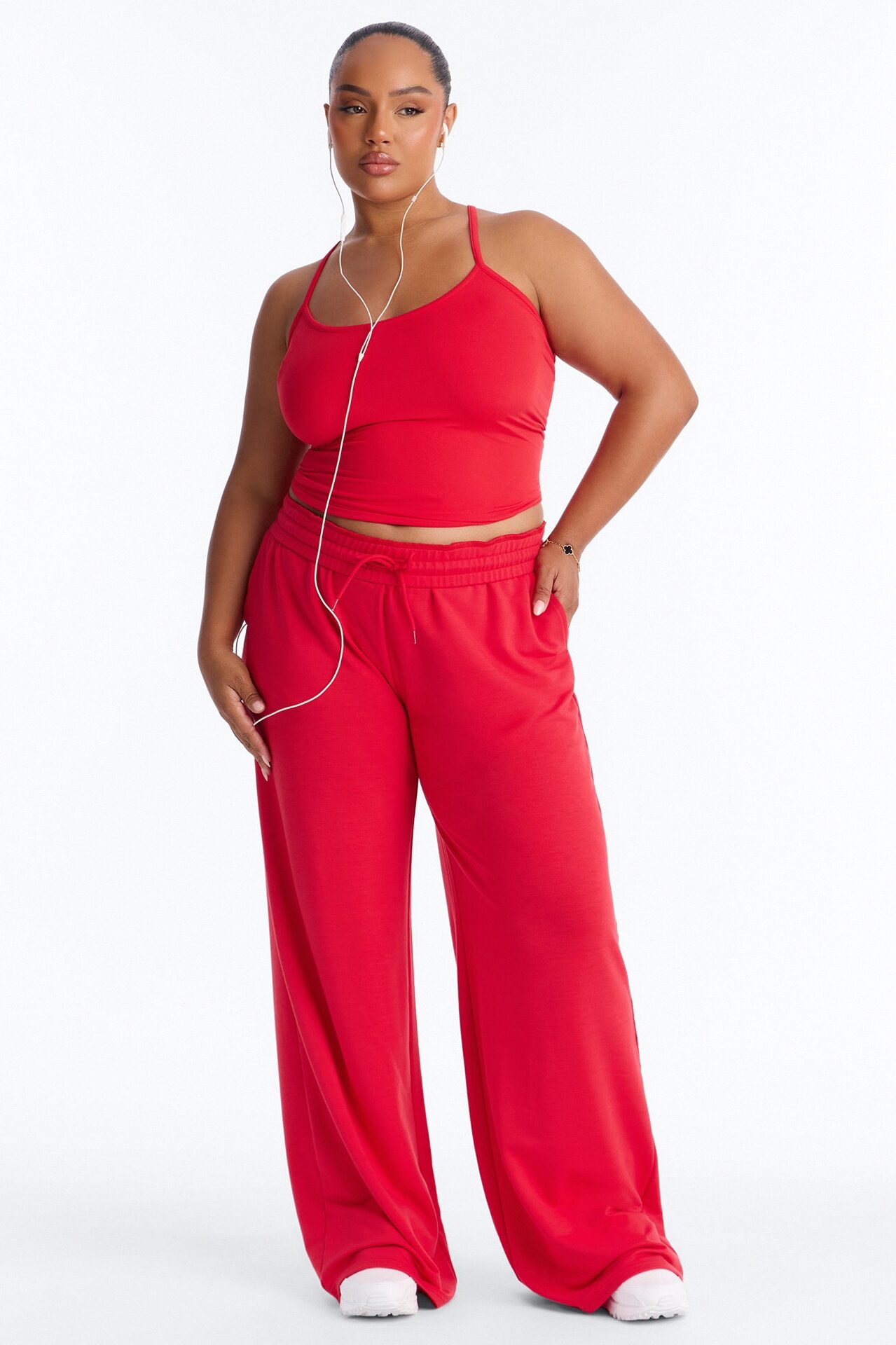 Tiana Wide Leg Pant Set - Red